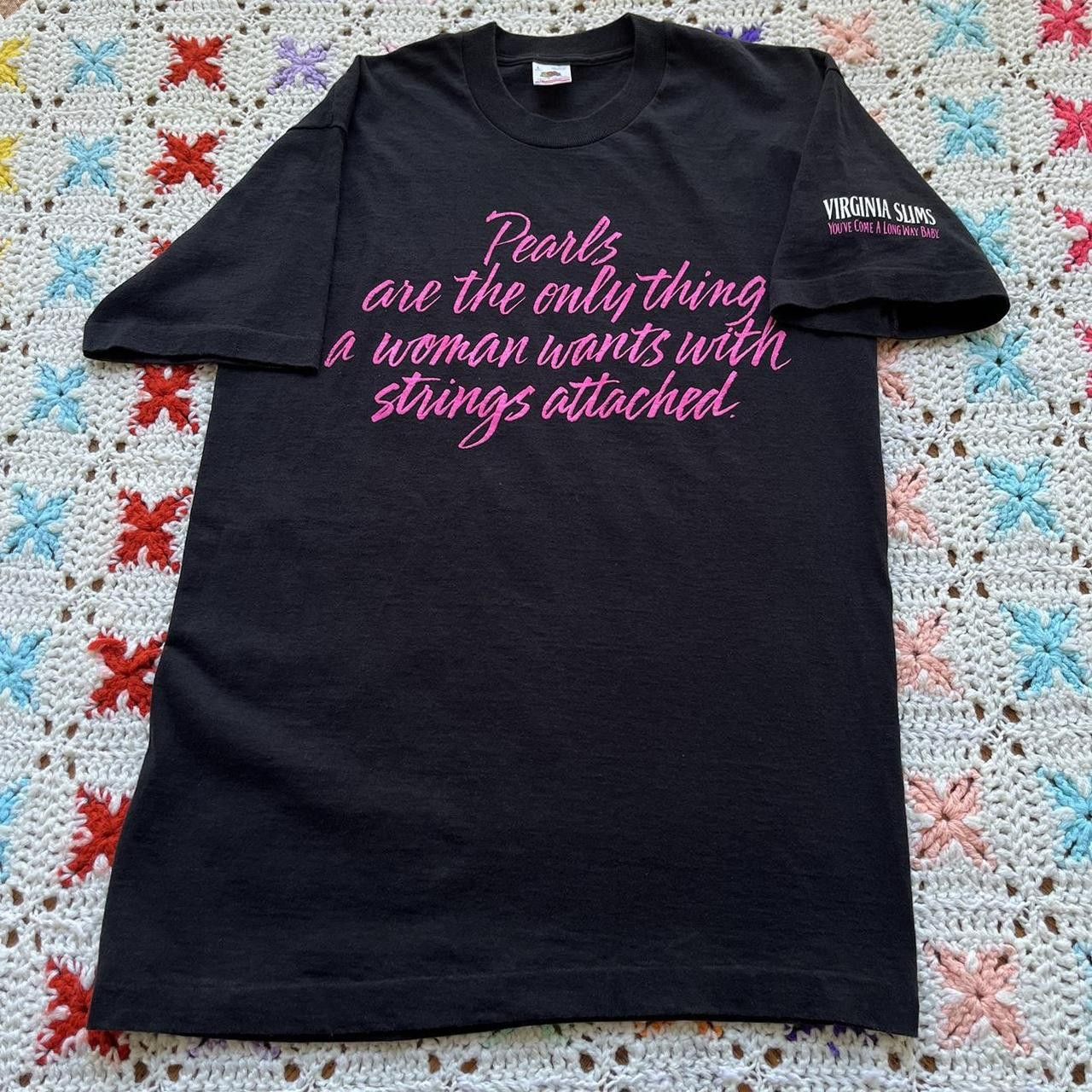 Vintage Vintage 80s Virginia Slims Pearls Strings Attached T shirt ...