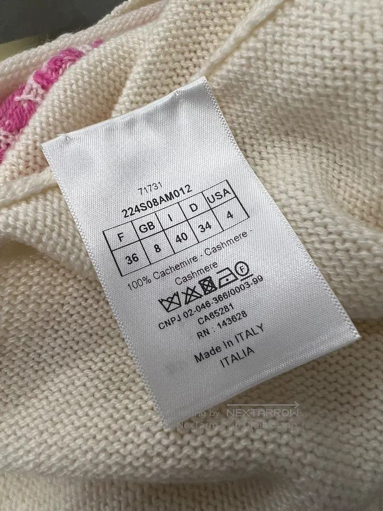 Dior Dior Beige pink Vibe five-pointed star lapel knitted cashm Size XS / US 0-2 / IT 36-38 - 4 Thumbnail