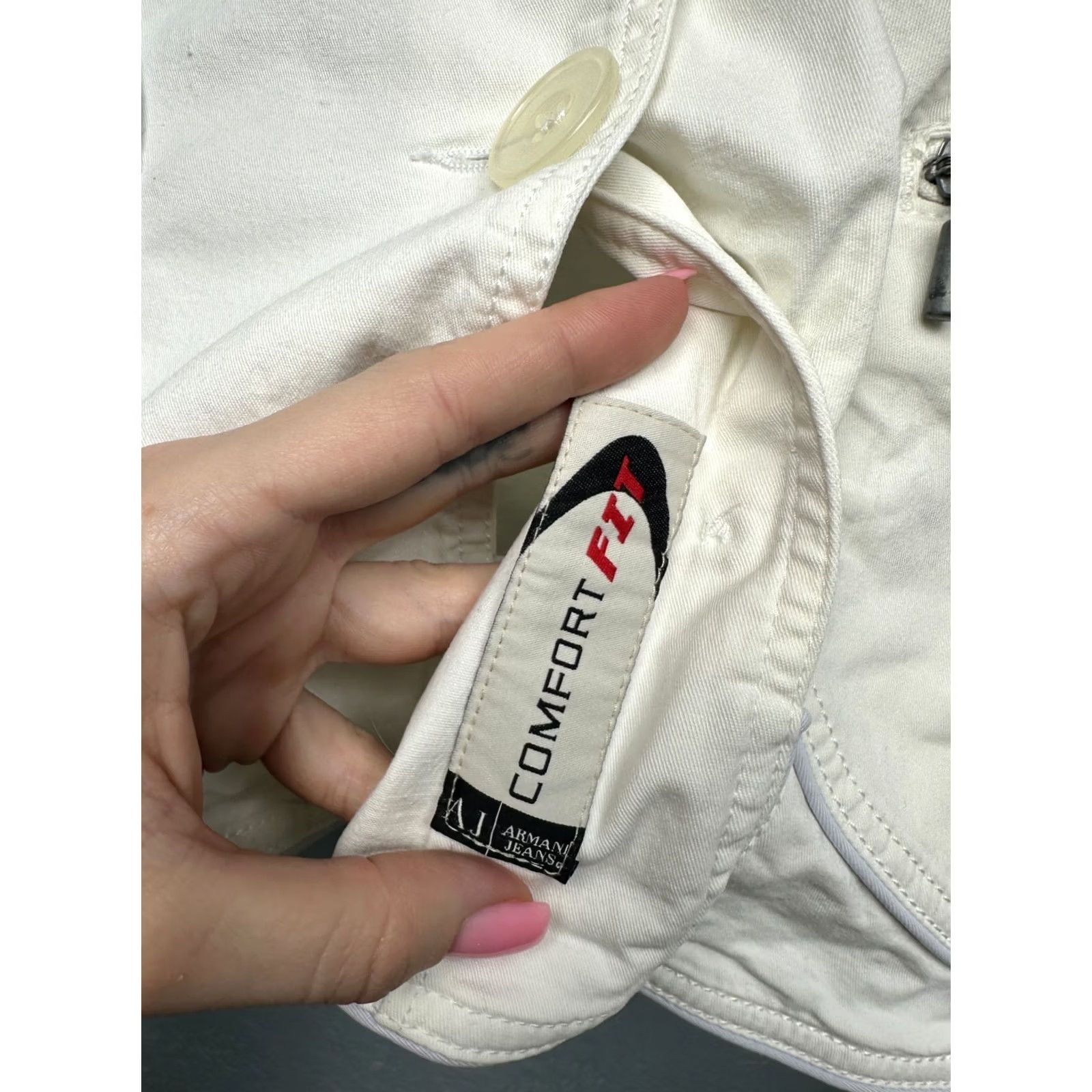 Vintage VINTAGE Armani Jeans Womens Jacket Blazer Size USA 10 White Cotton Solid 2000s Designer Size 36" / US 14 / IT 50 - 4 Thumbnail