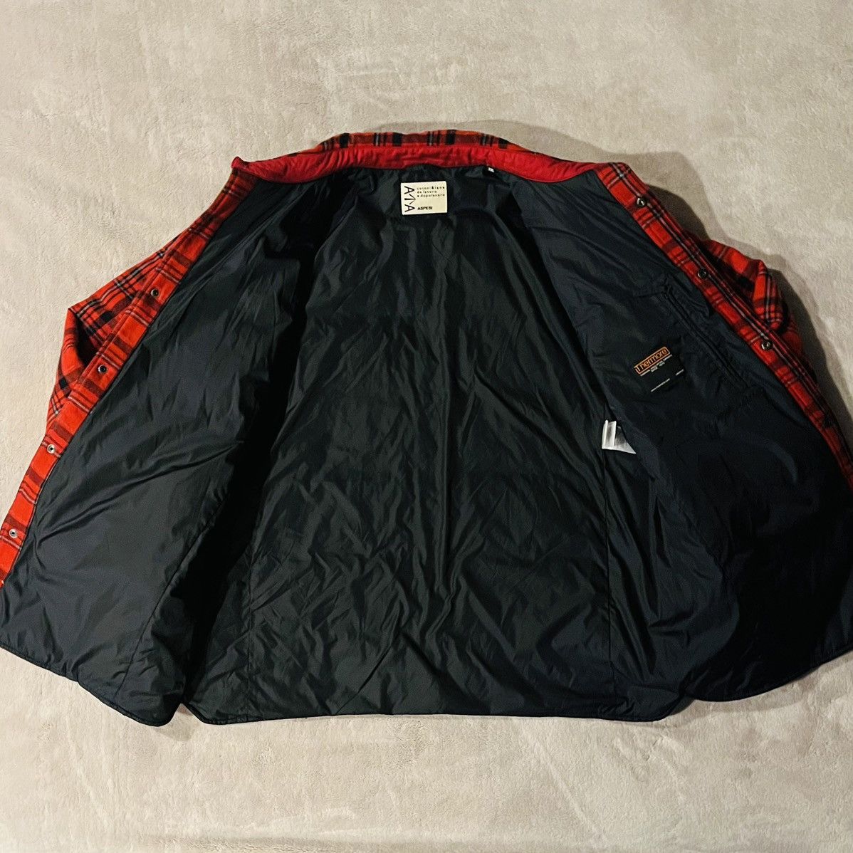 Aspesi ASPESI Italy Thermore Red Flannel Plaid Snap Overshirt XXL Size US XXL / EU 58 / 5 - 3 Thumbnail