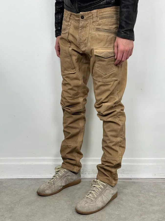Dolce & Gabbana 2000s Dolce & Gabbana Camel Waxed Effect Pants Size US 32 / EU 48 - 2 Thumbnail