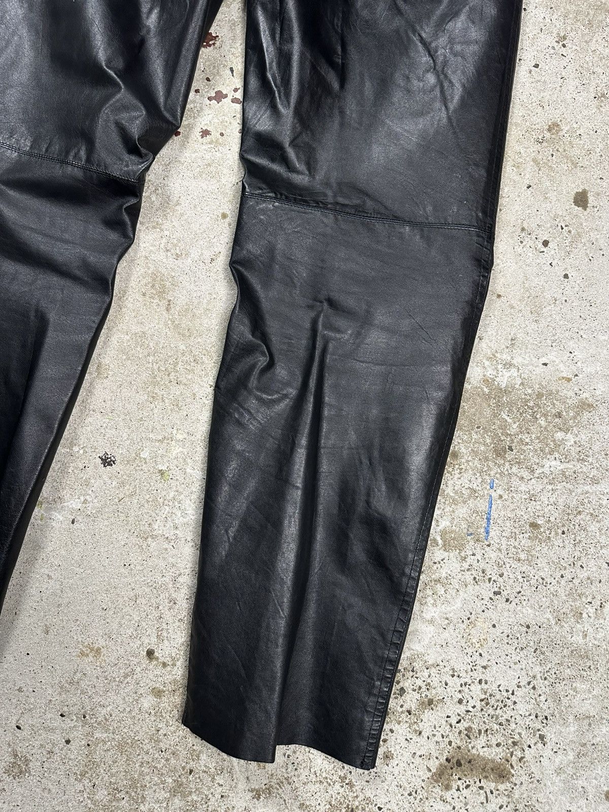 Genuine Leather Vintage 90s Black Genuine Leather Pants Avant Garde moto Size US 29 - 9 Thumbnail
