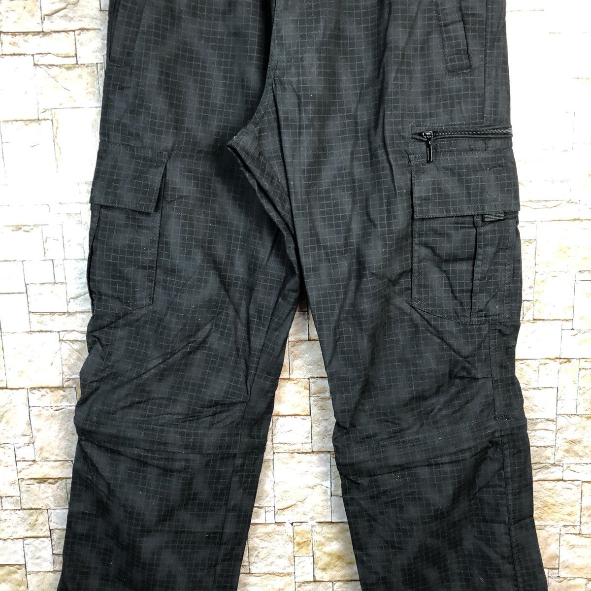 Japanese Brand Anti Label Basic Black Cargo Multipocket Pants #A739 Size US 29 - 6 Thumbnail