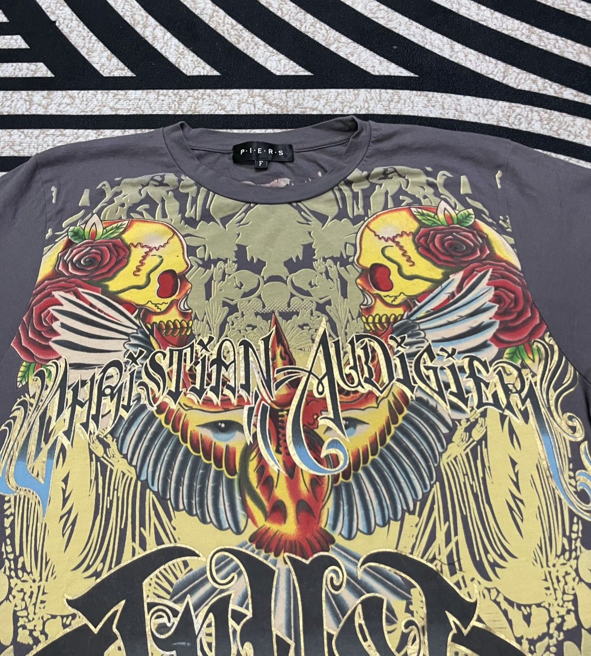 Christian Audigier 2000s JAPANESE BRAND X CHRISTIAN AUDIGIER ED HARDY OVO TEES Size US S / EU 44-46 / 1 - 8 Thumbnail