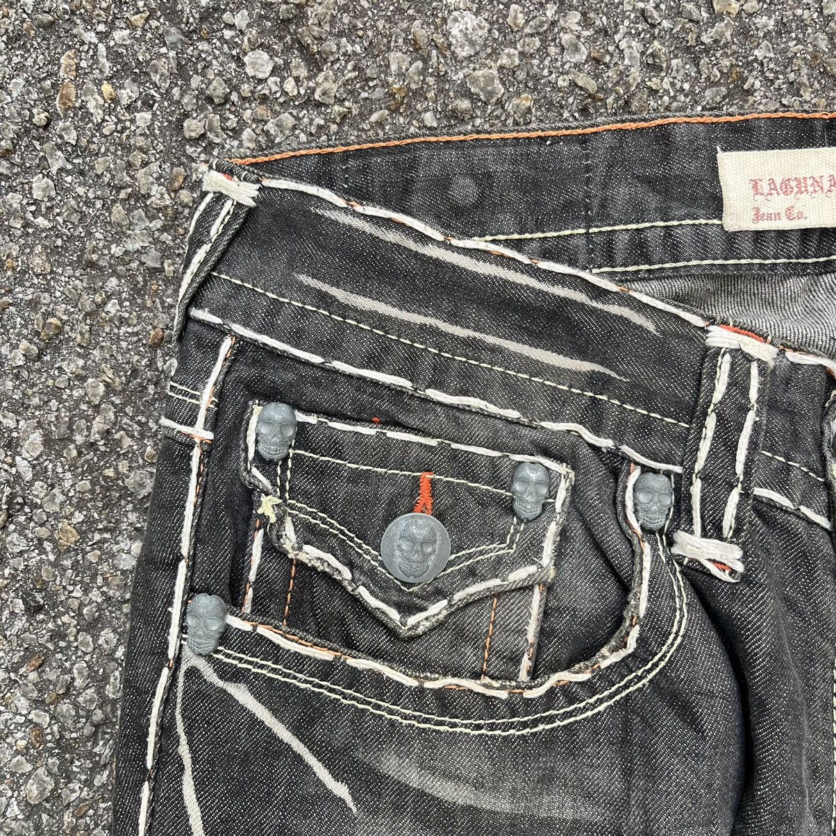 Japanese Brand Laguna Beach Jeans Fat Stitch Rare Skulls Pants Vintage Y2K Size US 32 / EU 48 - 5 Thumbnail