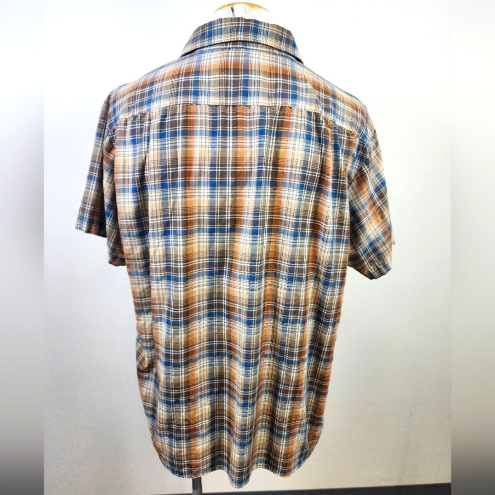 Other Big Mac Plaid Short Sleeve Shirt Blue and Brown XL Size US XL / EU 56 / 4 - 3 Thumbnail