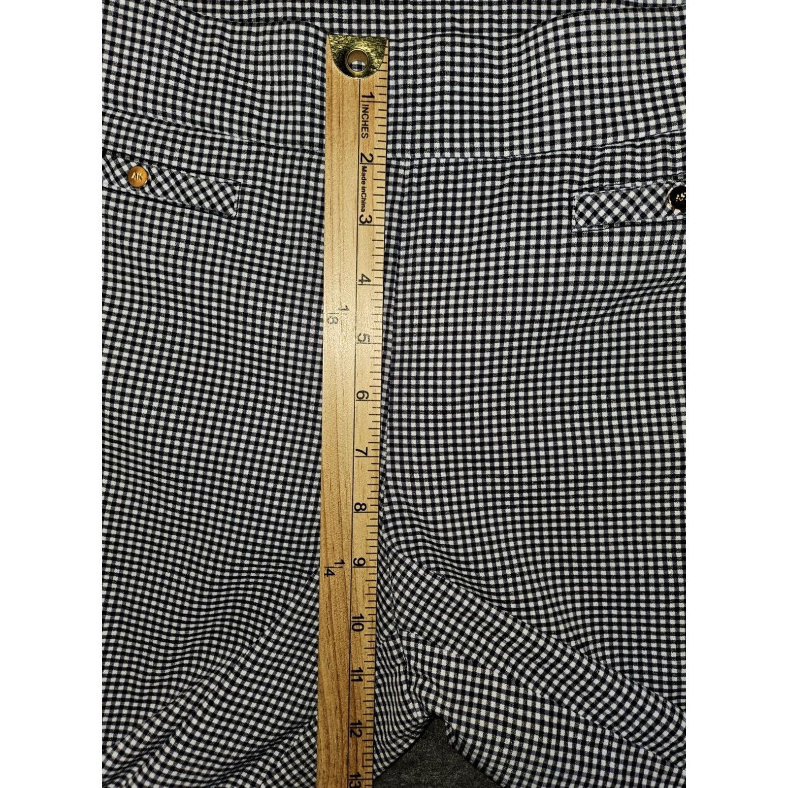 Anne Klein Anne Klein Pants Women's 10 Black Gingham Ankle Pull On Workwear Casual Business Size 32" / US 10 / IT 46 - 4 Thumbnail