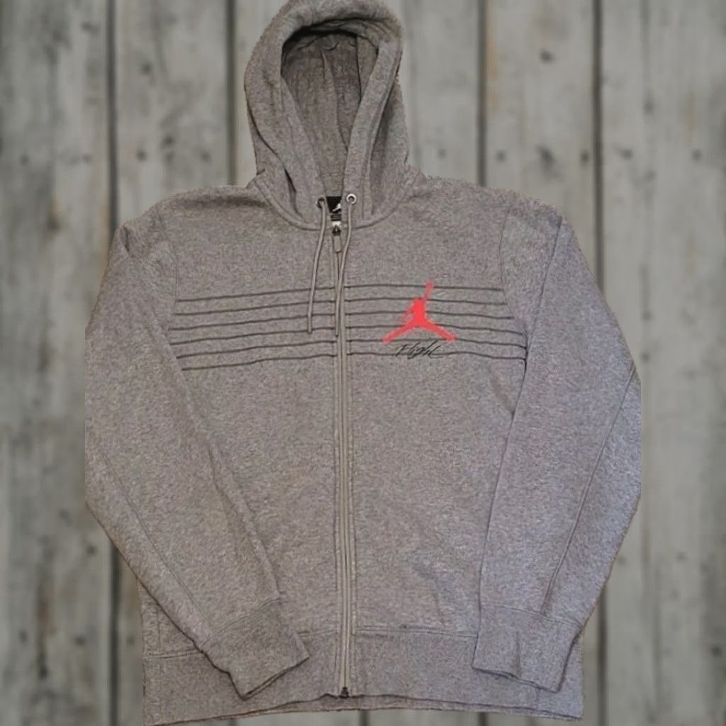 Jordan Brand Air Jordan Flight Full zip Hoodie Mens M Gray Size US M / EU 48-50 / 2 - 1 Thumbnail