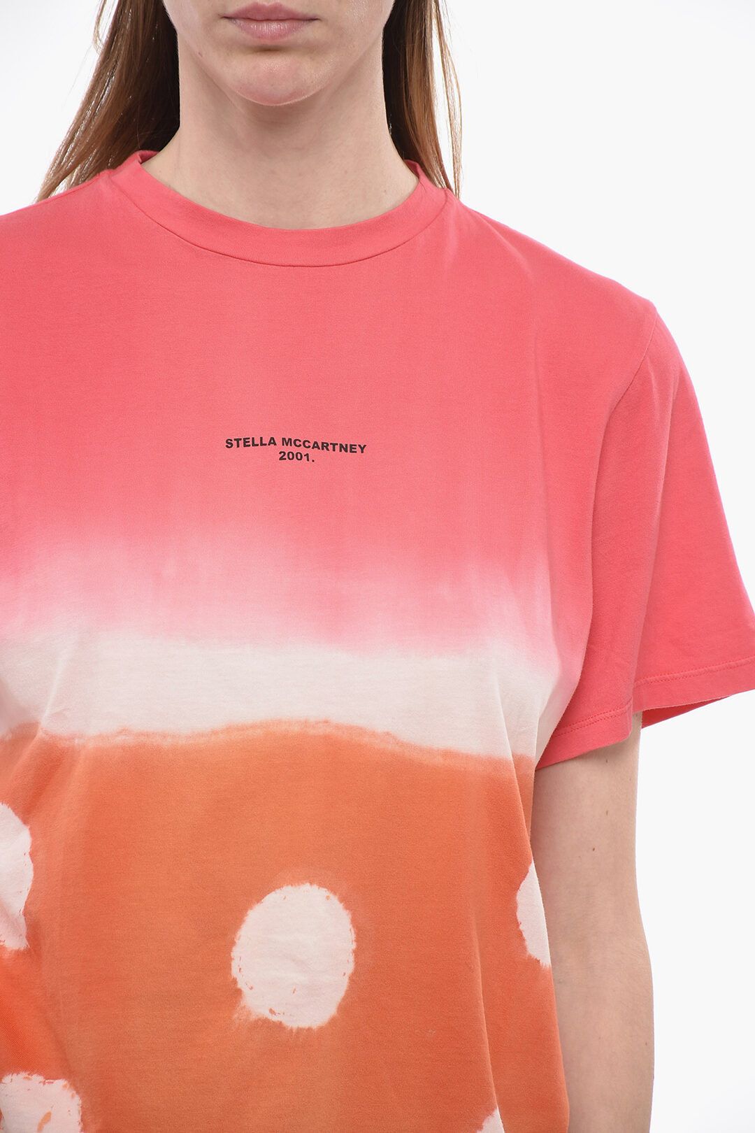 Stella McCartney og1mm0824 Tie Dye Cotton Oversized T-Shirt in Multicolor Size XXS / US 00 / IT 34 - 3 Thumbnail