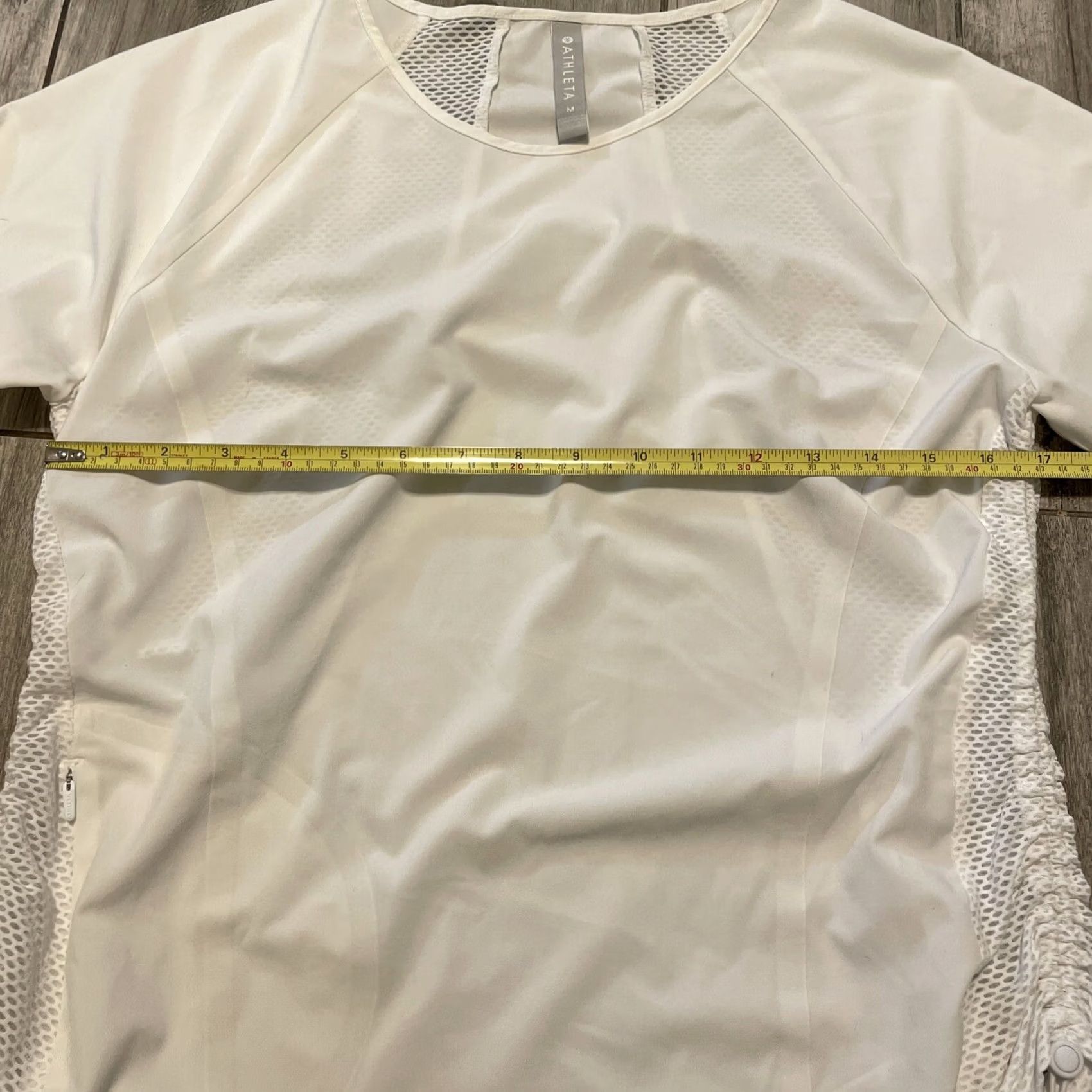 Athleta Athleta T-Shirt Womens Long Sleeve White Fishnet Panel Back Flexlight Rouge Top M Pocket Size M / US 6-8 / IT 42-44 - 7 Thumbnail