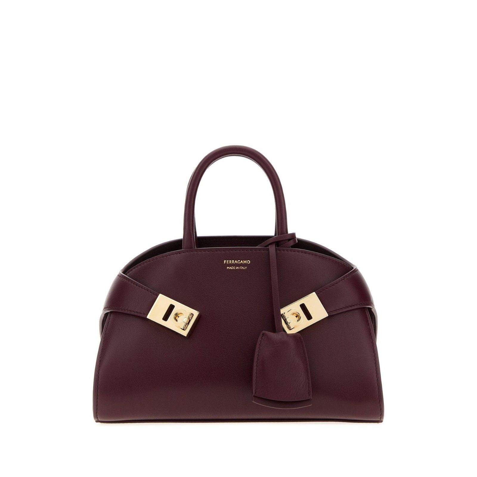 Salvatore Ferragamo FERRAGAMO Hug Mini Plum Top Handle Bag New & Authentic Size ONE SIZE - 1 Thumbnail