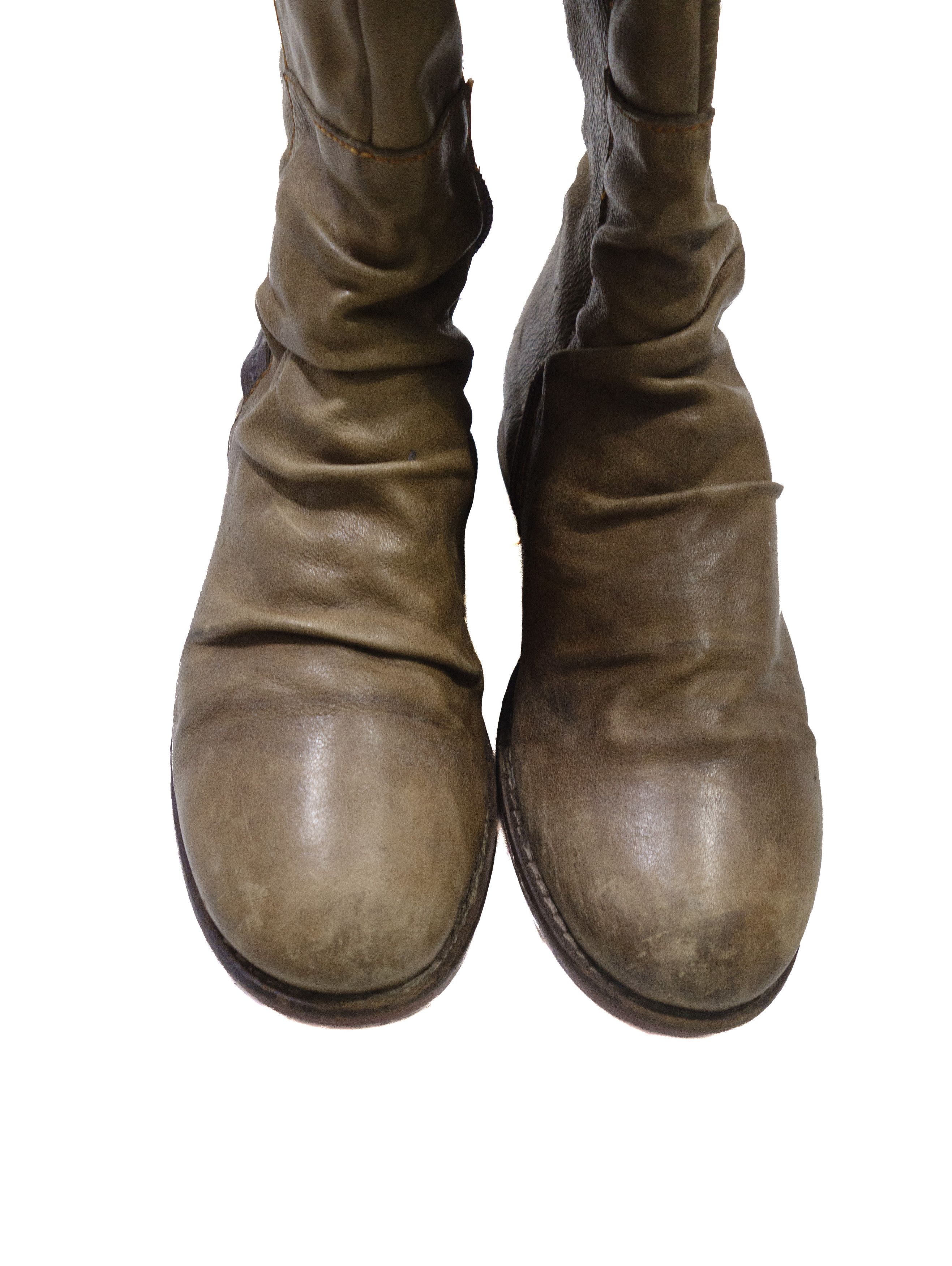 A.S.98 00s AirStep Leather Slouchy Knee High Zip Laced Boots Y2K Size US 10 / IT 40 - 4 Thumbnail