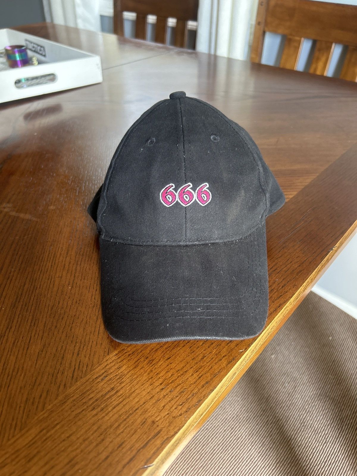 G59 Records Notacop 666 Pouya Embroidered Hat - Black and Pink Size ONE SIZE - 1 Thumbnail