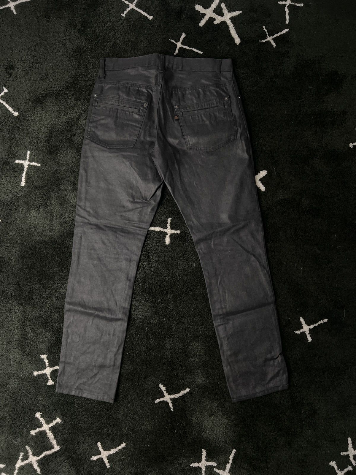 Undercover SS07 - “Purple” Waxed Lightning Bolt Denim Jeans | Grailed