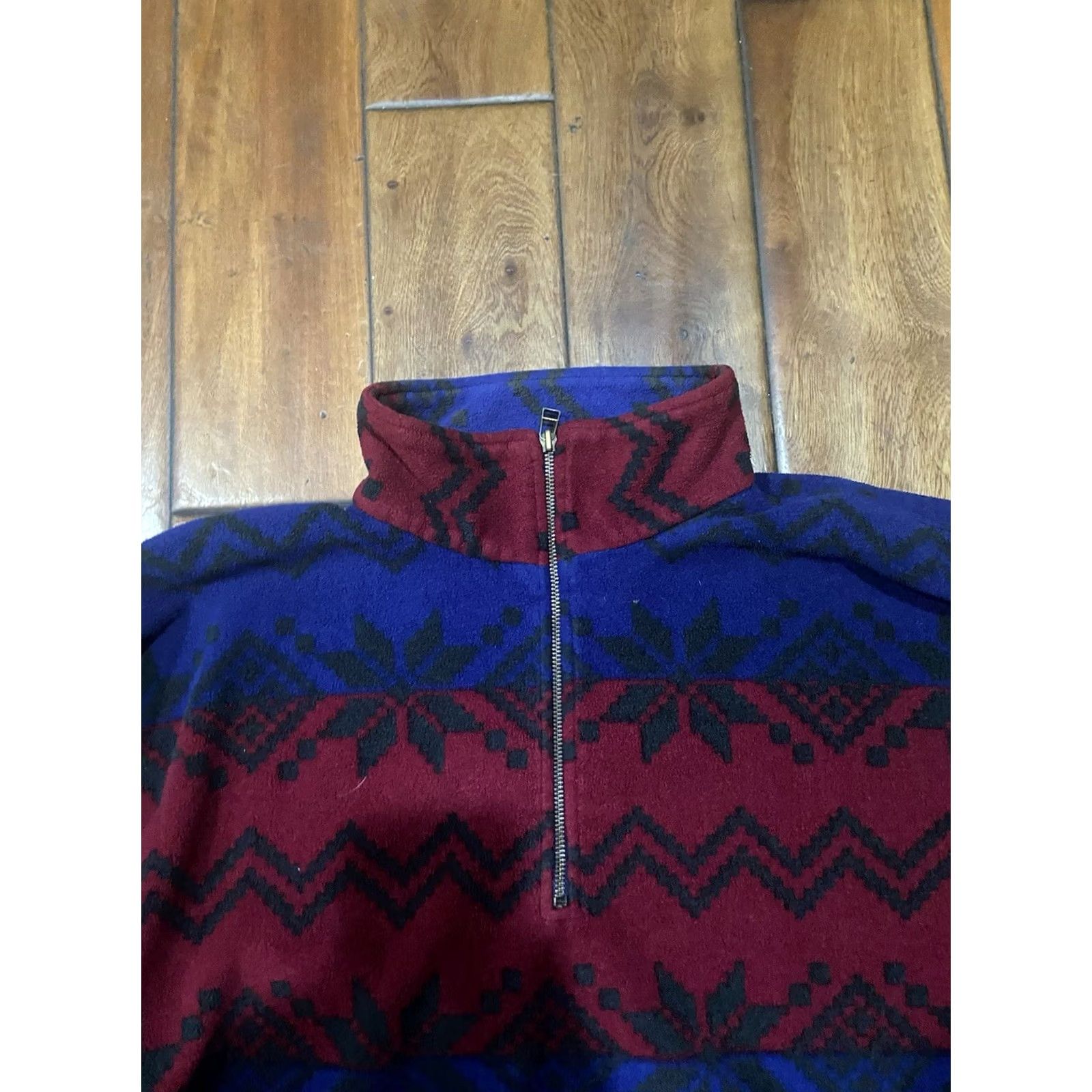 Nautica VINTAGE Nautica Sweater Mens XL Blue 1/4 Zip Nautech Fleece Snowflake 90s Size US XL / EU 56 / 4 - 2 Thumbnail