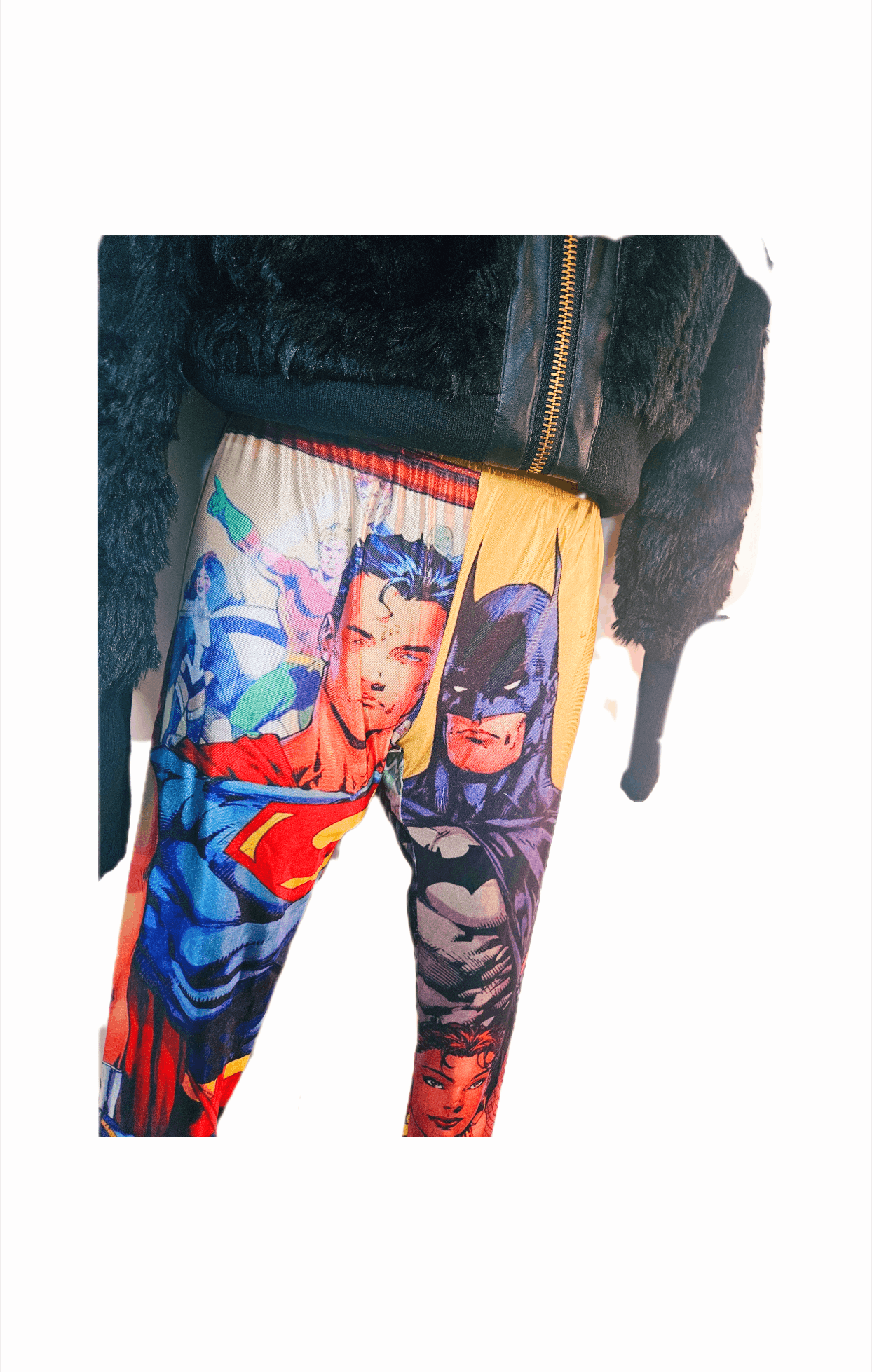 Other VINTAGE (OLDSCHOOL) SUPERHEROS LEGGINGS Size 28" / US 6 / IT 42 - 2 Thumbnail