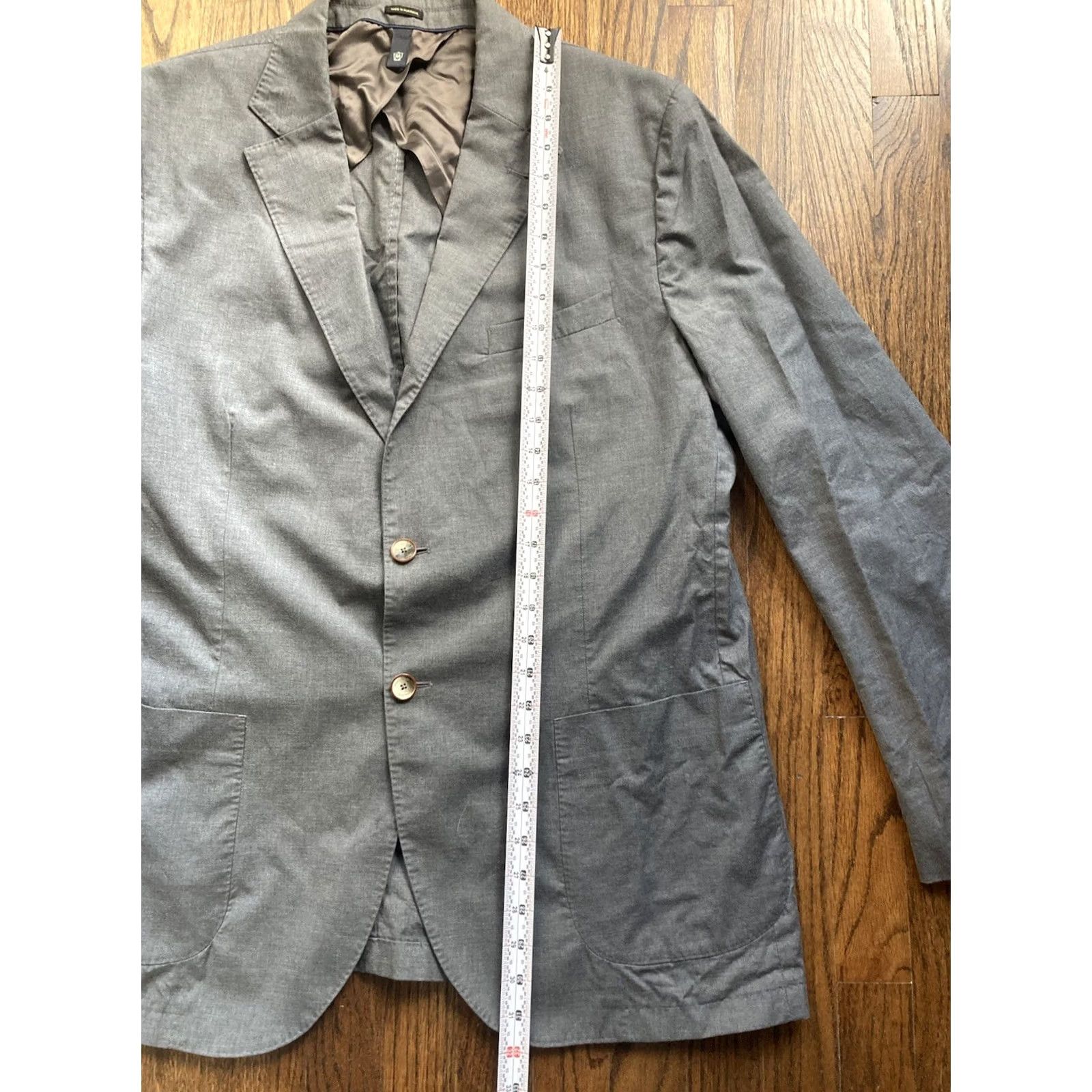 Massimo Dutti Massimo Dutti Blazer Mens Size 48 Gray Unstructured Cotton Lightweight Jacket Size 48R - 6 Thumbnail