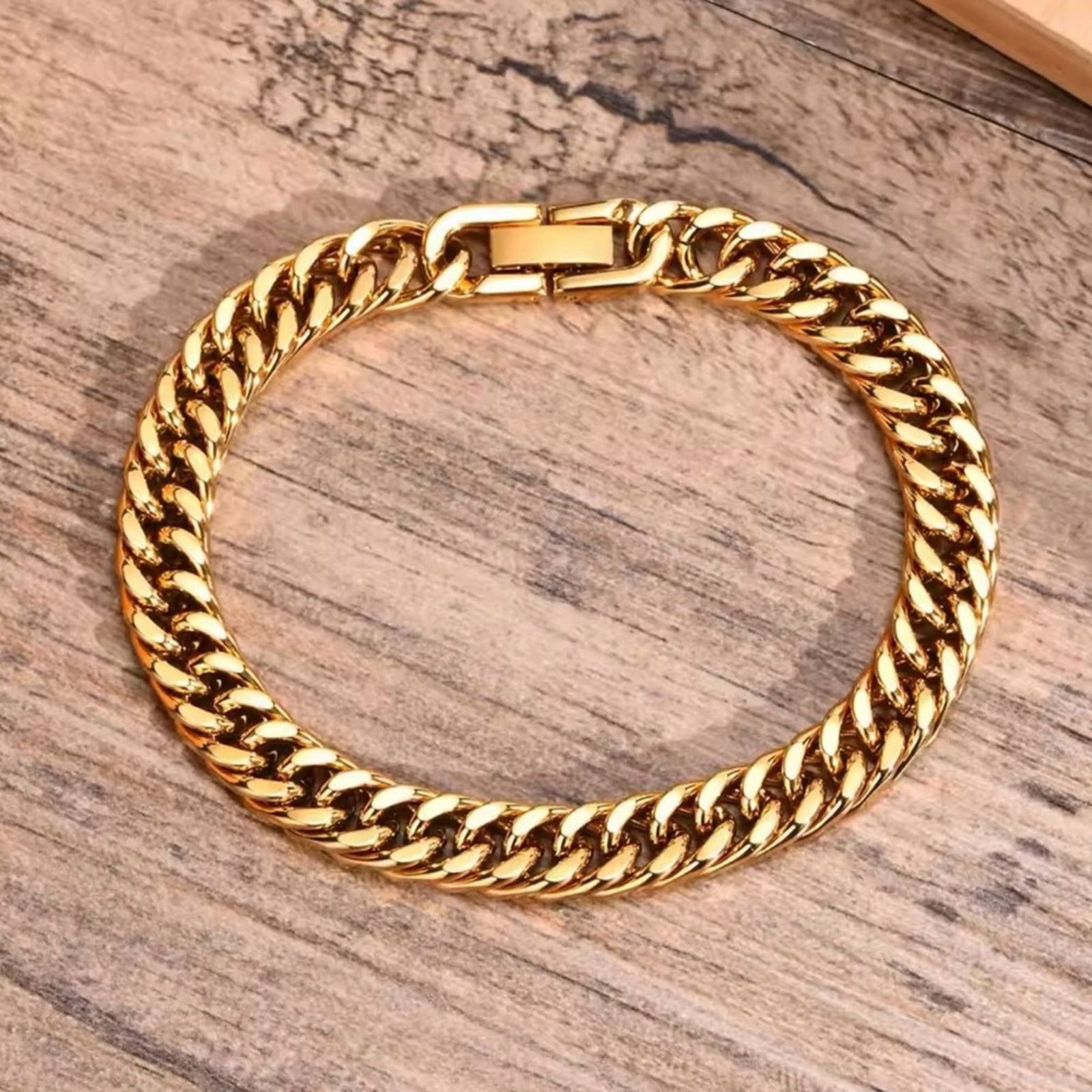 Other Men's Stainless Steel Link Chain Miami Bracelets Male 8.27” Size ONE SIZE - 1 Thumbnail