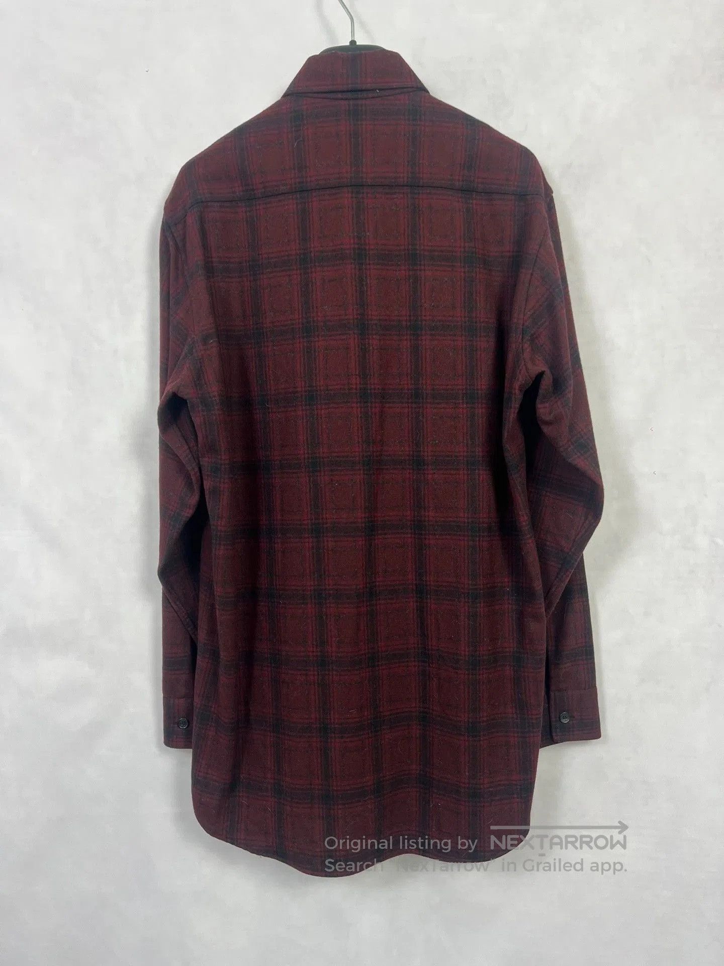 Saint Laurent Paris Saint Laurent Wool Shirt with Burgundy Check. Size US M / EU 48-50 / 2 - 2 Thumbnail