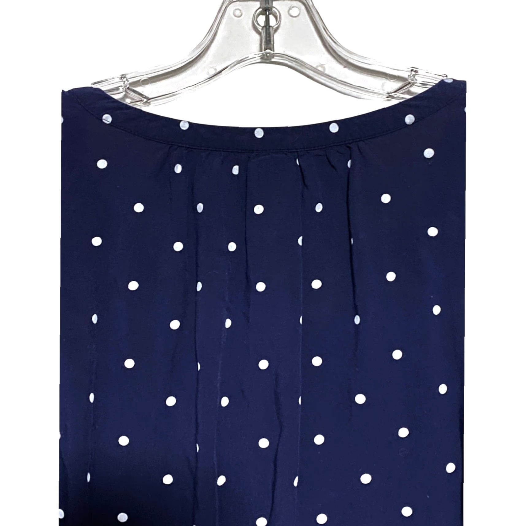 Old Navy Old Navy Polka Dot Navy White Popover Blouse Womens L Career Lagenlook Nautical Shirt Ladies L Navy White Polka Dot Popover Blouse Womens L Size L / US 10 / IT 46 - 4 Thumbnail