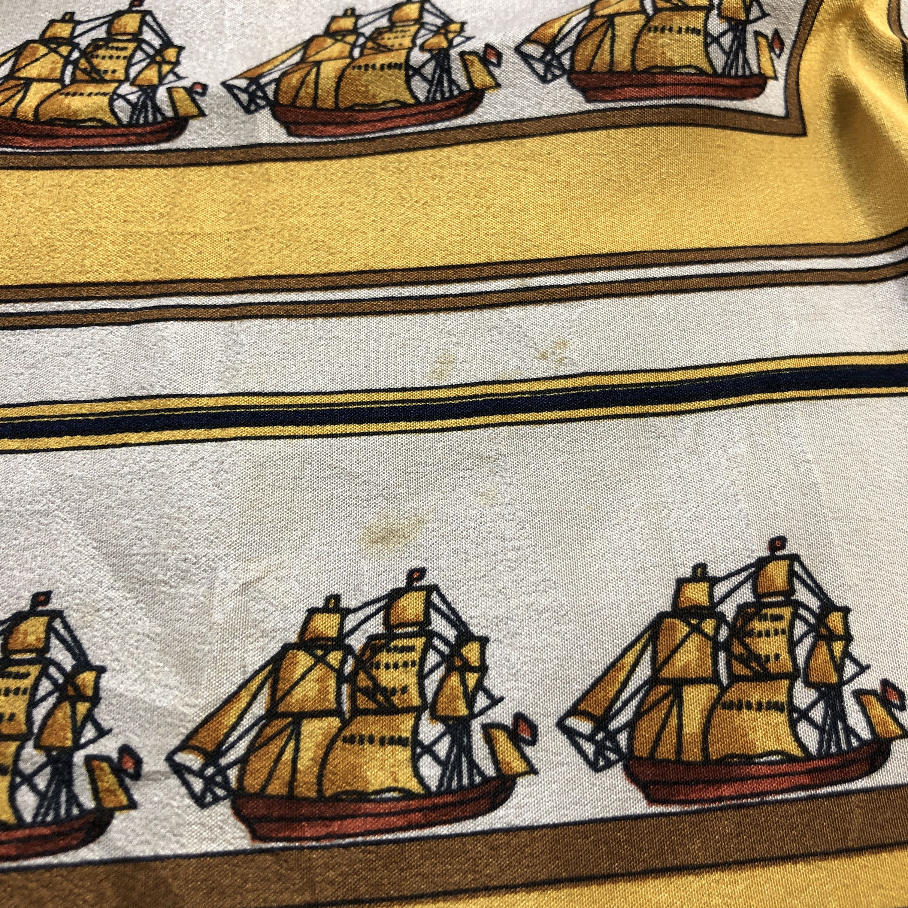 Vintage New England Forces Ships Silk Scarf M1377 Size ONE SIZE - 9 Thumbnail