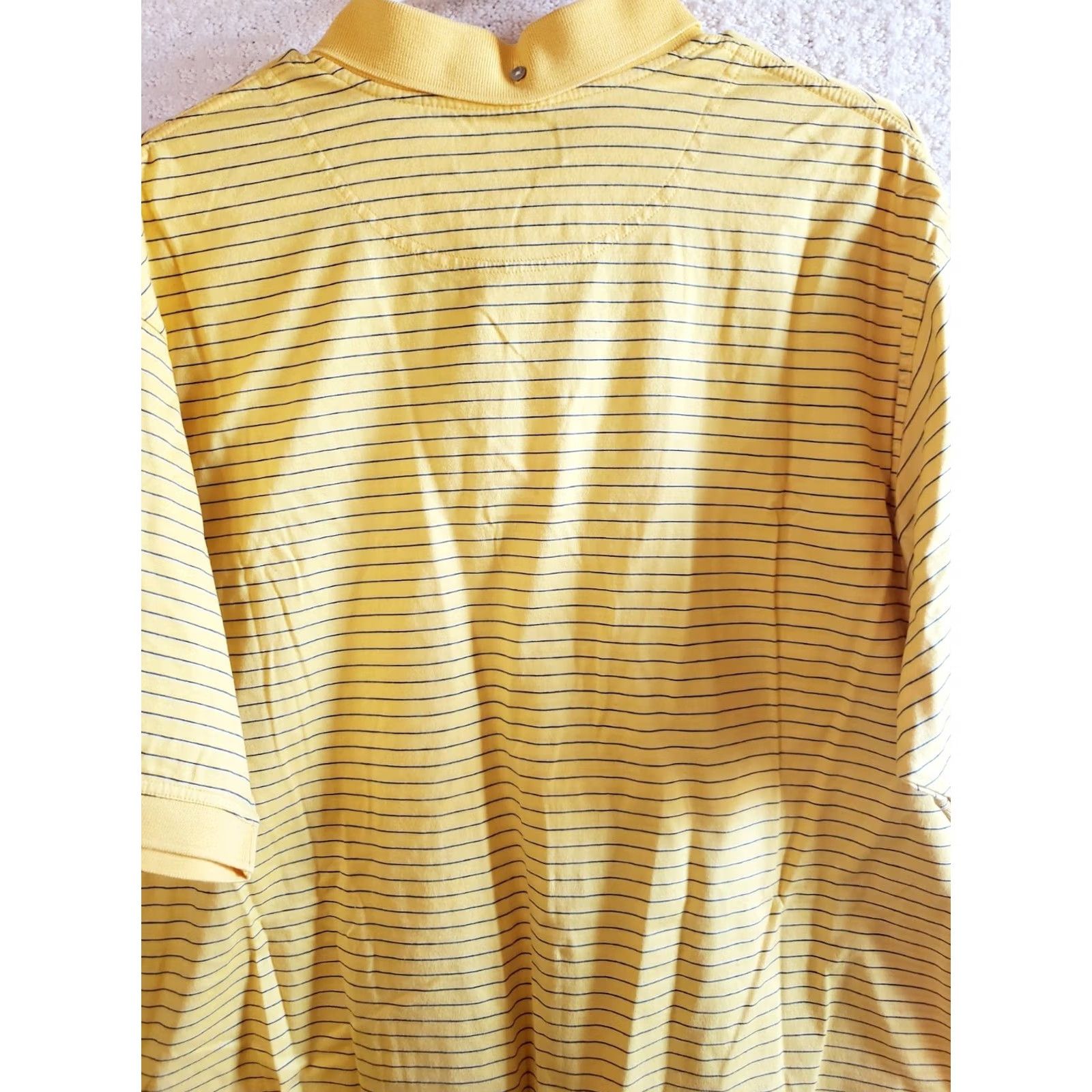 Vintage Devon Harris Polo Shirt Men XL Yellow Striped Short Sleeve Golf Casual Shirt Size US XL / EU 56 / 4 - 6 Thumbnail