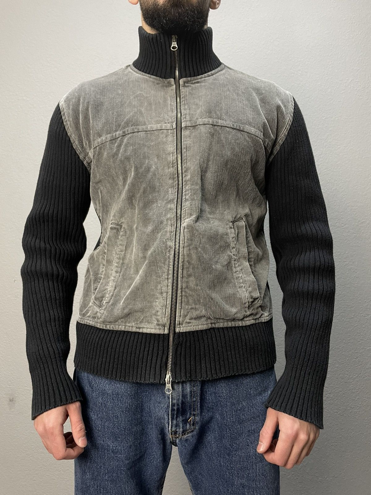 Vintage Diesel Style striped Sweater Faded Efect y2k