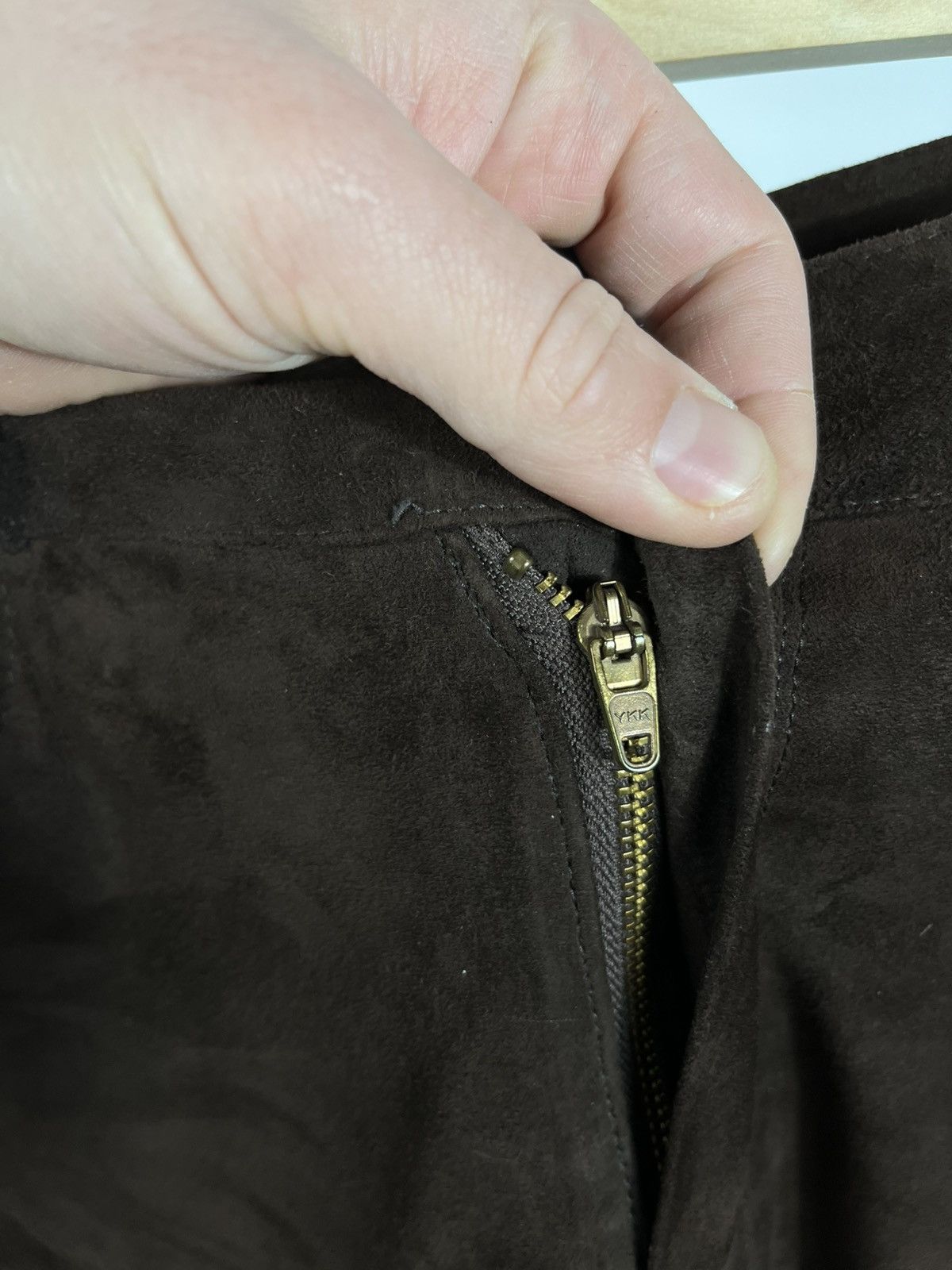 Leather Vintage Suede Leather Pants Brown Classic Fit Straight Leg Size US 32 / EU 48 - 6 Thumbnail