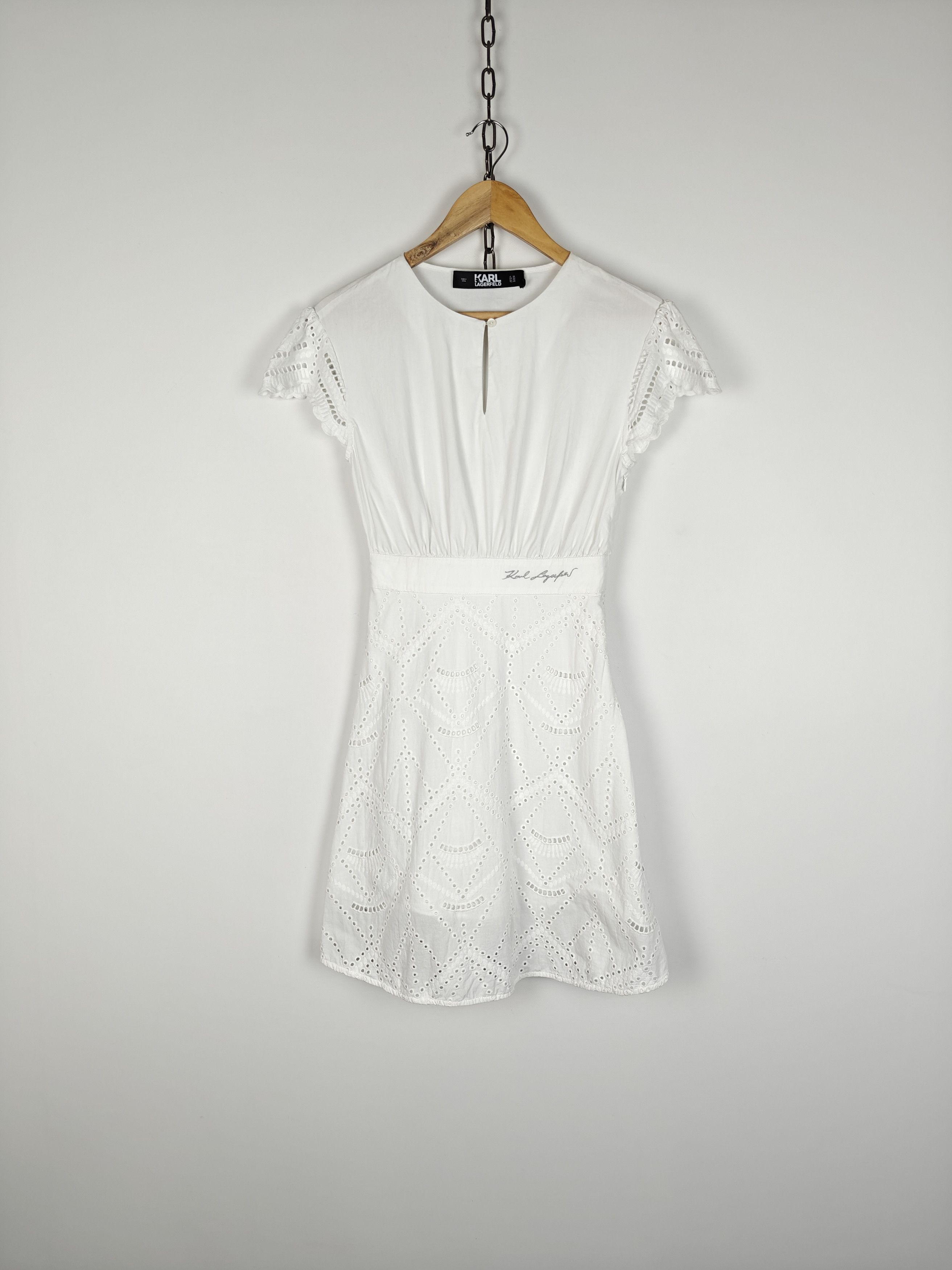 Karl Lagerfeld Karl Lagerfeld White Dress Cotton size IT38 Size XS / US 0-2 / IT 36-38 - 1 Thumbnail