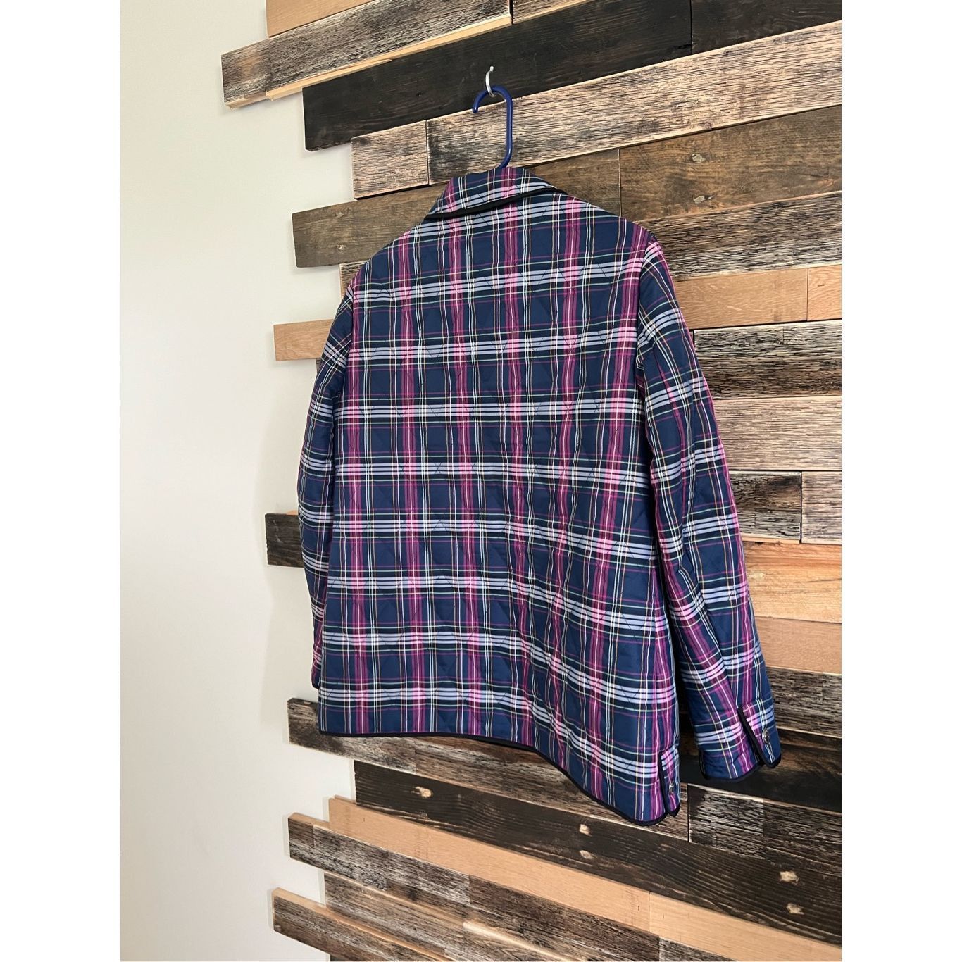 Coach Coach Quilted Navy Blue & Purple Plaid Print Long Sleeve Sna Size M / US 6-8 / IT 42-44 - 2 Thumbnail
