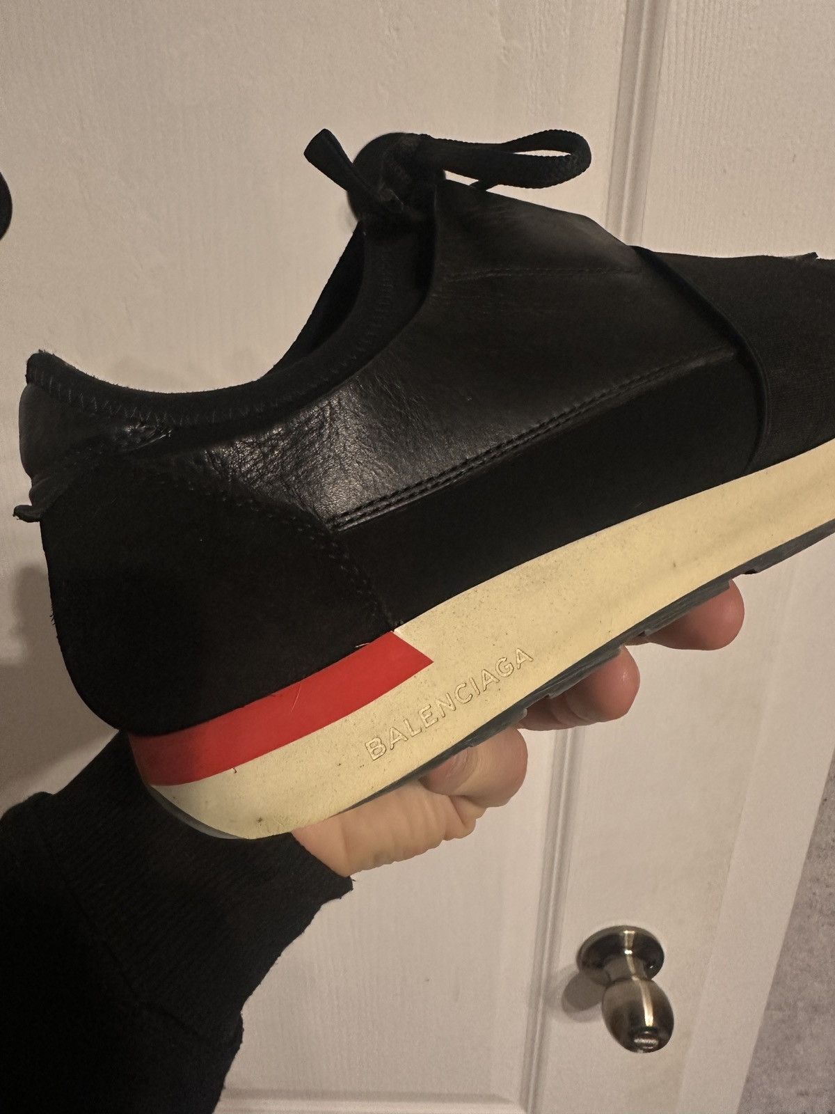 Balenciaga Balenciaga Race Runners Black Red US Size 8 Size US 8 / EU 41 - 6 Thumbnail