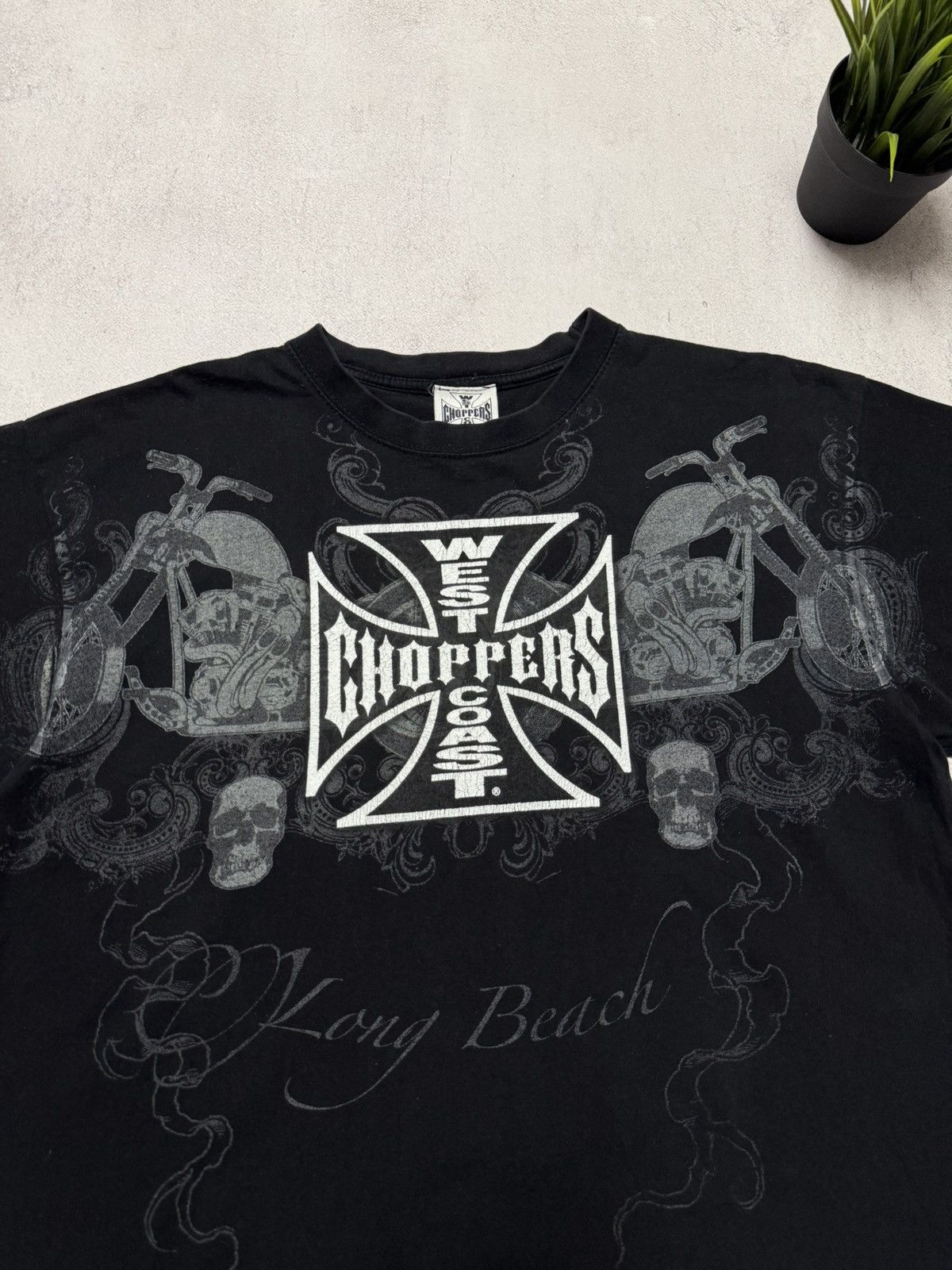 West Coast Choppers Vintage West Coast Choppers Long Beach T Shirt Tee Baggy 90s Size US M / EU 48-50 / 2 - 2 Thumbnail