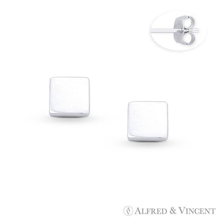 Other 6mm Classic Flat Square Stud Earrings w/ Push-Back Posts Size ONE SIZE - 1 Preview