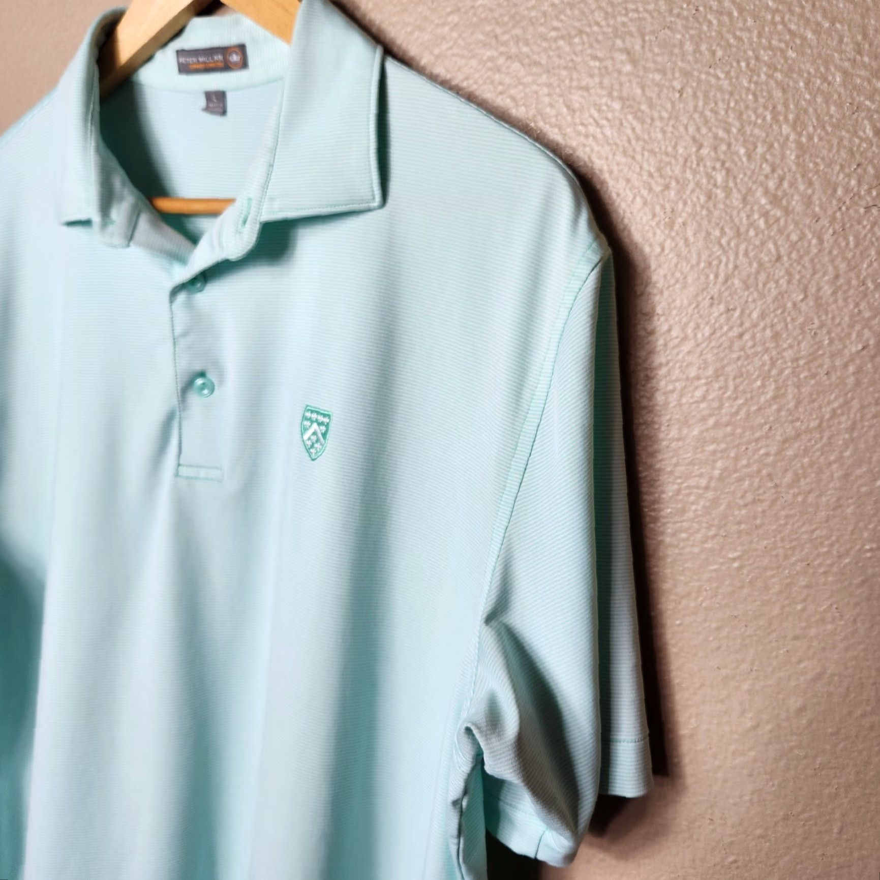 Peter Millar Peter Millar Summer Comfort Mens Blue Fish Jubilee Stripe Jersey-Size L Shirt Polo Short Sleeve Modern Comfort (No, wait) Size US L / EU 52-54 / 3 - 3 Thumbnail