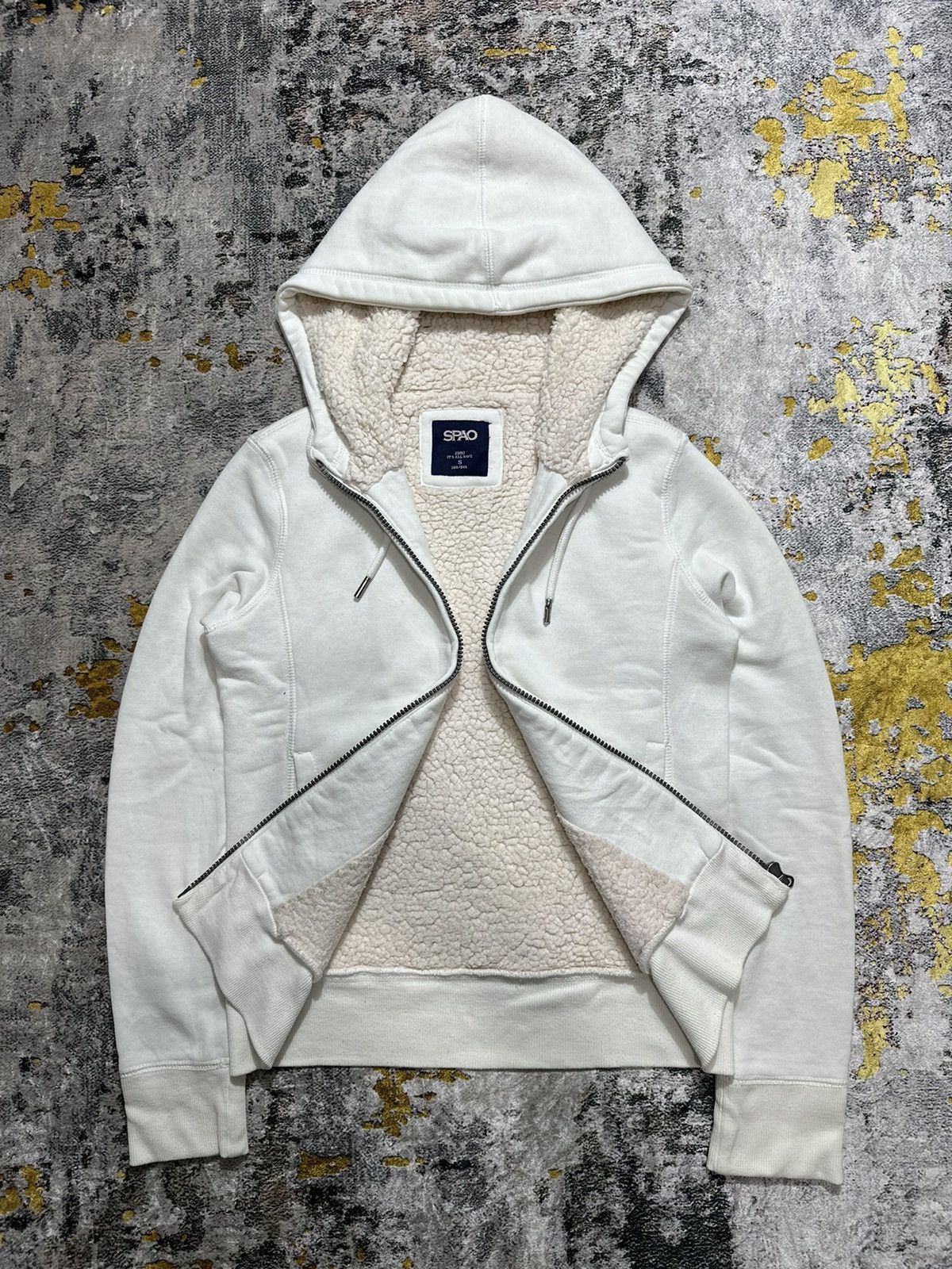 20471120 SPAO SHERPA ZIP HOODIE WHITE COLOUR IFSIXWASNINE LGB STYLE Size US S / EU 44-46 / 1 - 5 Thumbnail