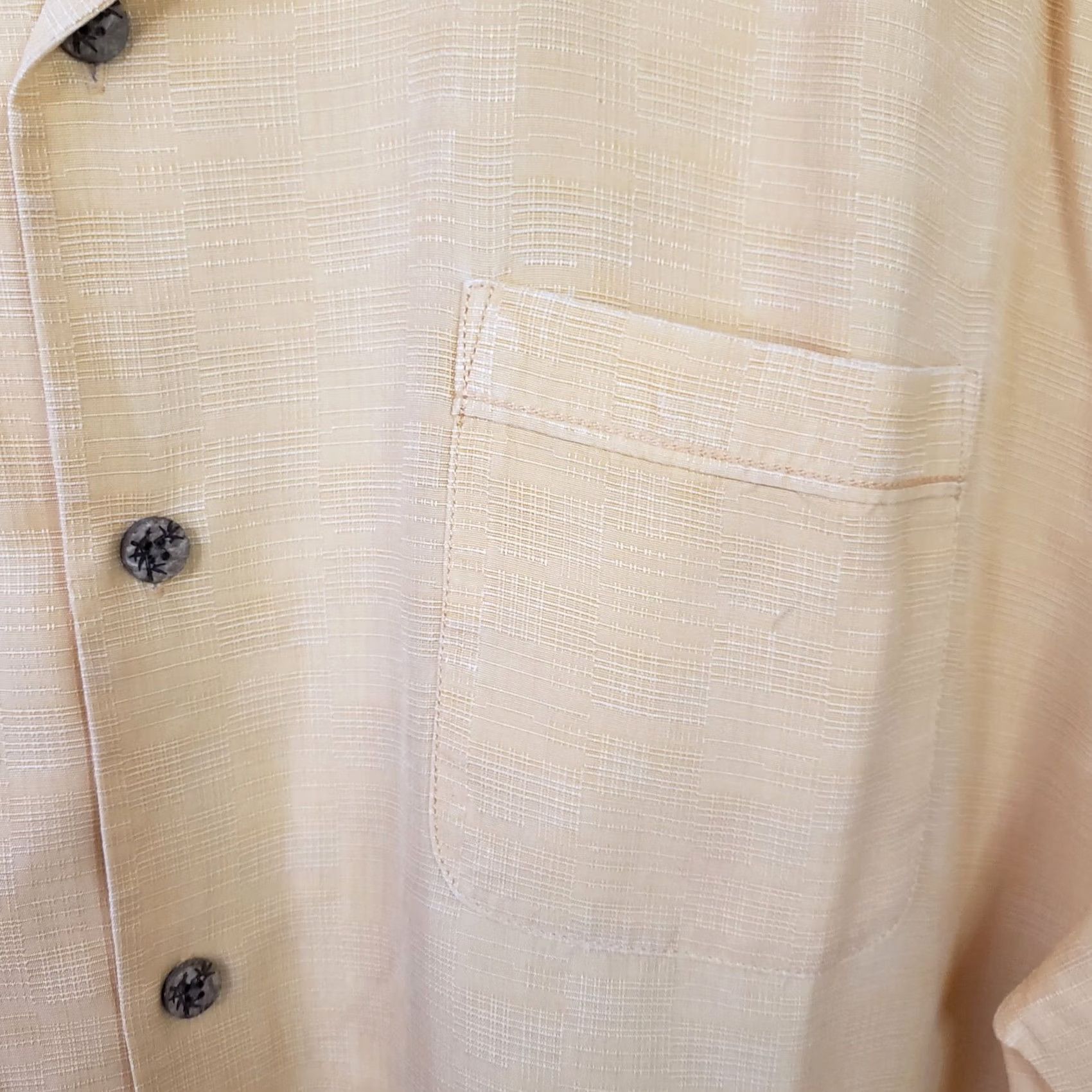 Tommy Bahama VINTAGE Tommy Bahama Shirt Men XL Orange Cantalope Silk Textured Camp Hawaiian Aloha Rum Size US XL / EU 56 / 4 - 4 Thumbnail