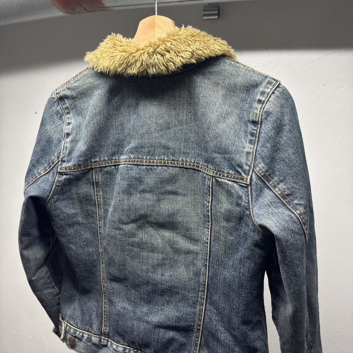 Vintage Gap Fur Denim Trucker Jacket ERD Grunge Raimundo lgb Size S / US 4 / IT 40 - 6 Thumbnail