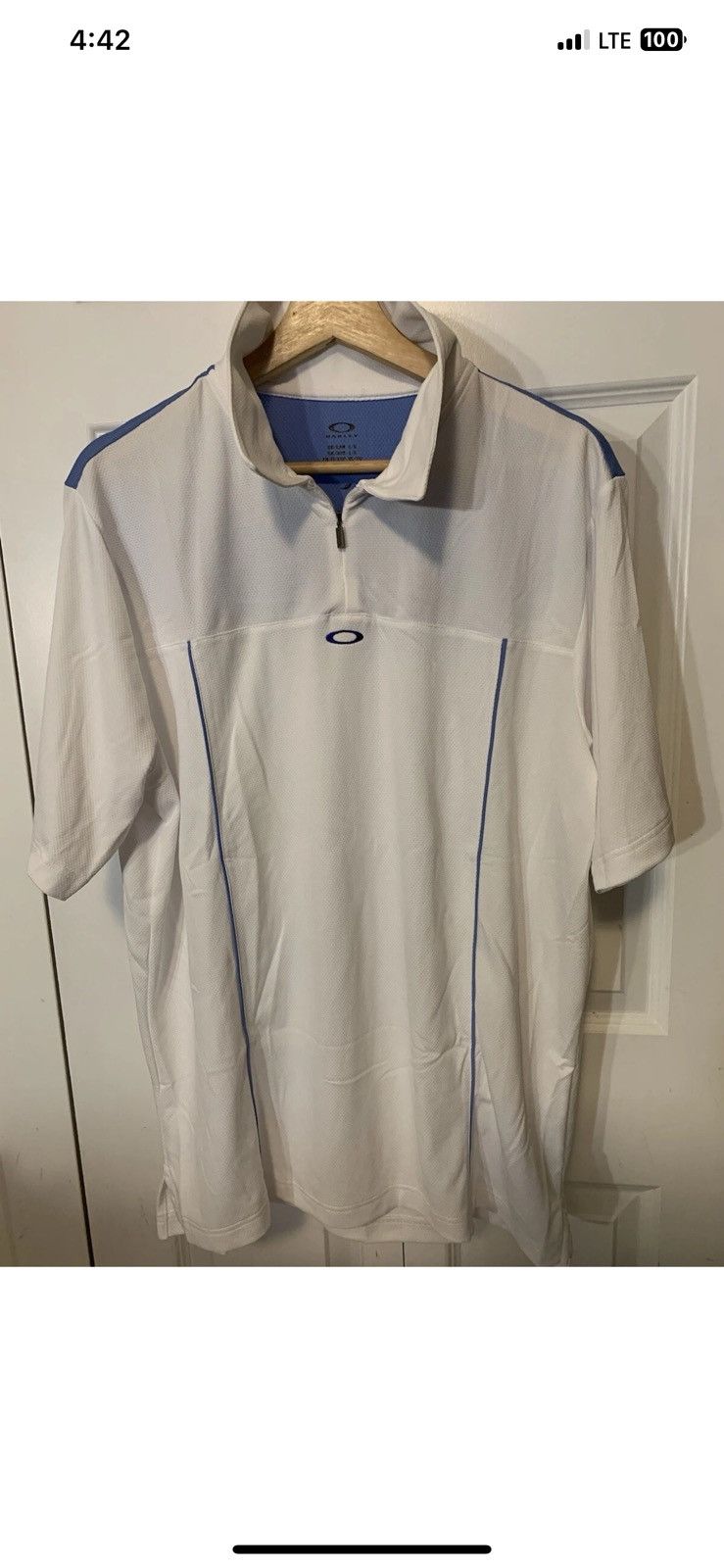 Oakley Oakley mens sz L quarter zip blue trim polo Size US L / EU 52-54 / 3 - 1 Thumbnail