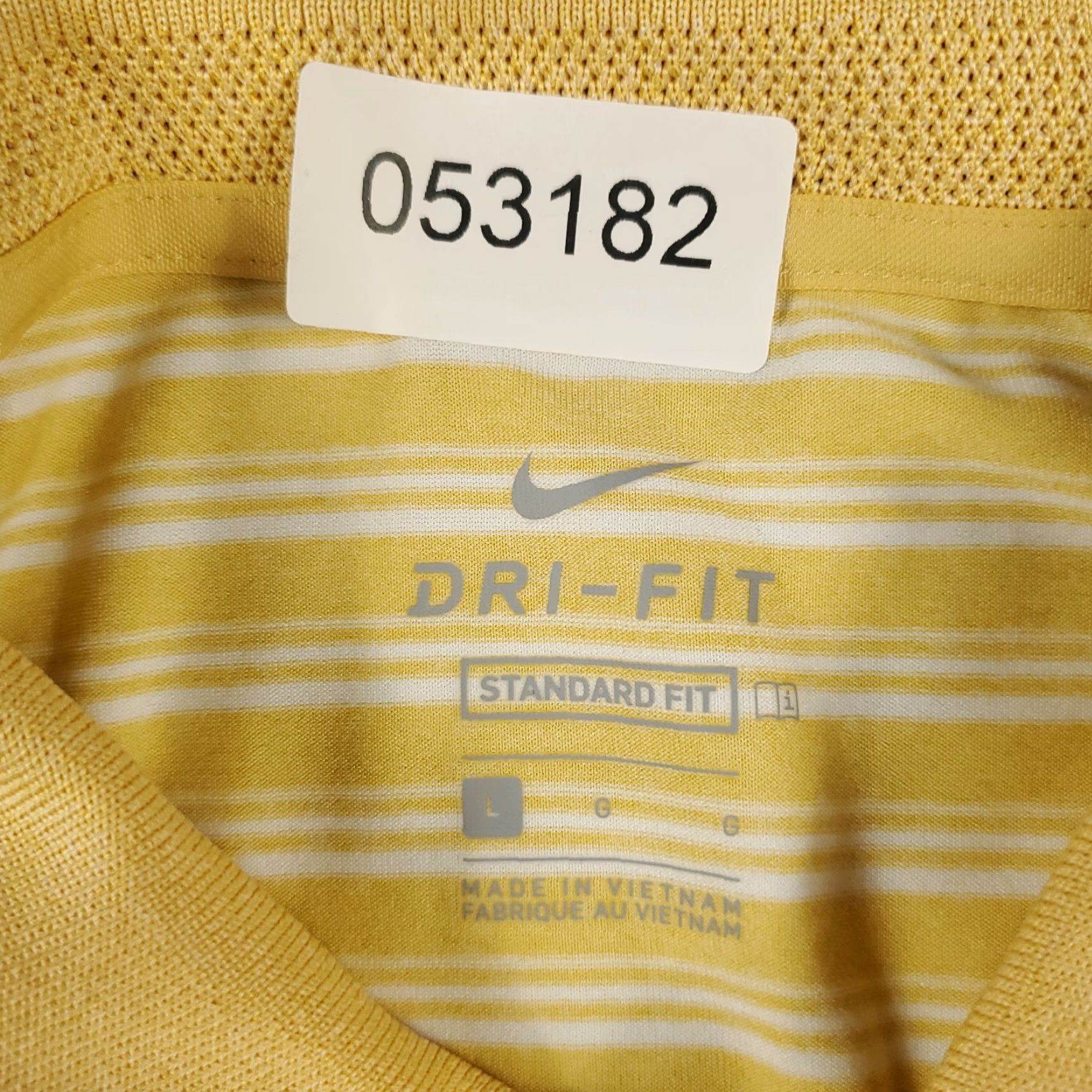 Nike Nike Polo Shirt Mens L Yellow Striped Swoosh Golf Casual Short Sleeve Boy? Size US L / EU 52-54 / 3 - 7 Thumbnail
