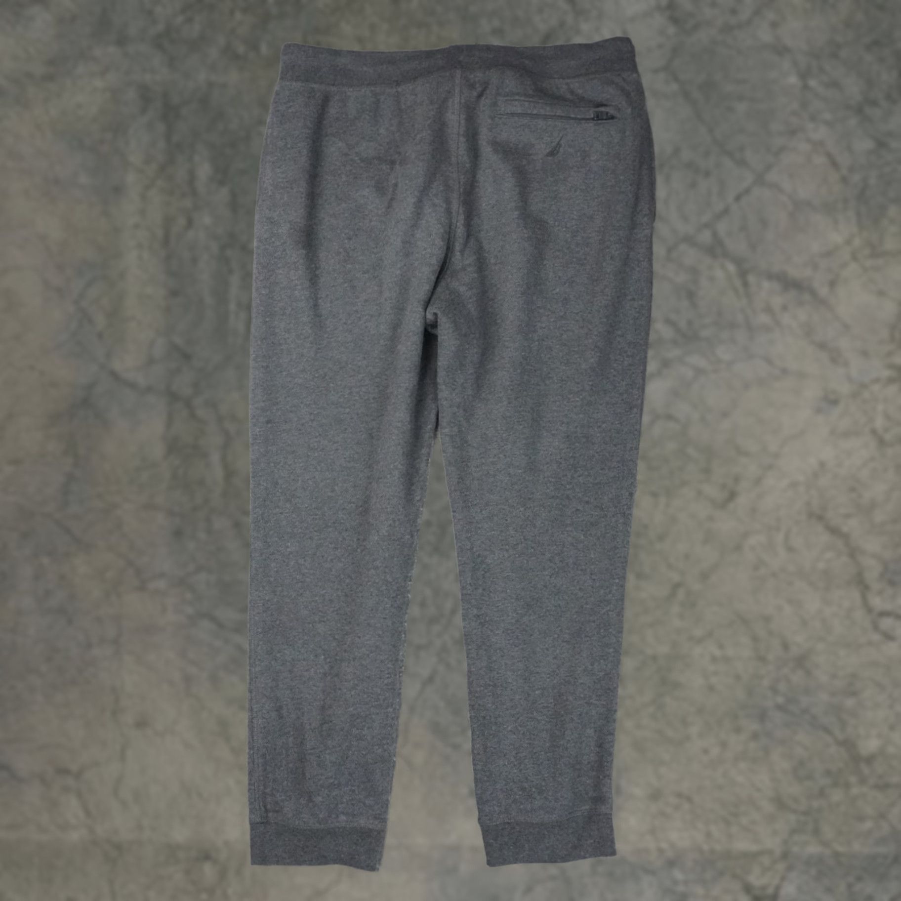 Nautica Nautica Athletic Sweatpants Mens Medium Gray Drawstring Pockets Activewear Fatigue Logo Moisture Wicking Regular Fit Size US 31 - 1 Thumbnail