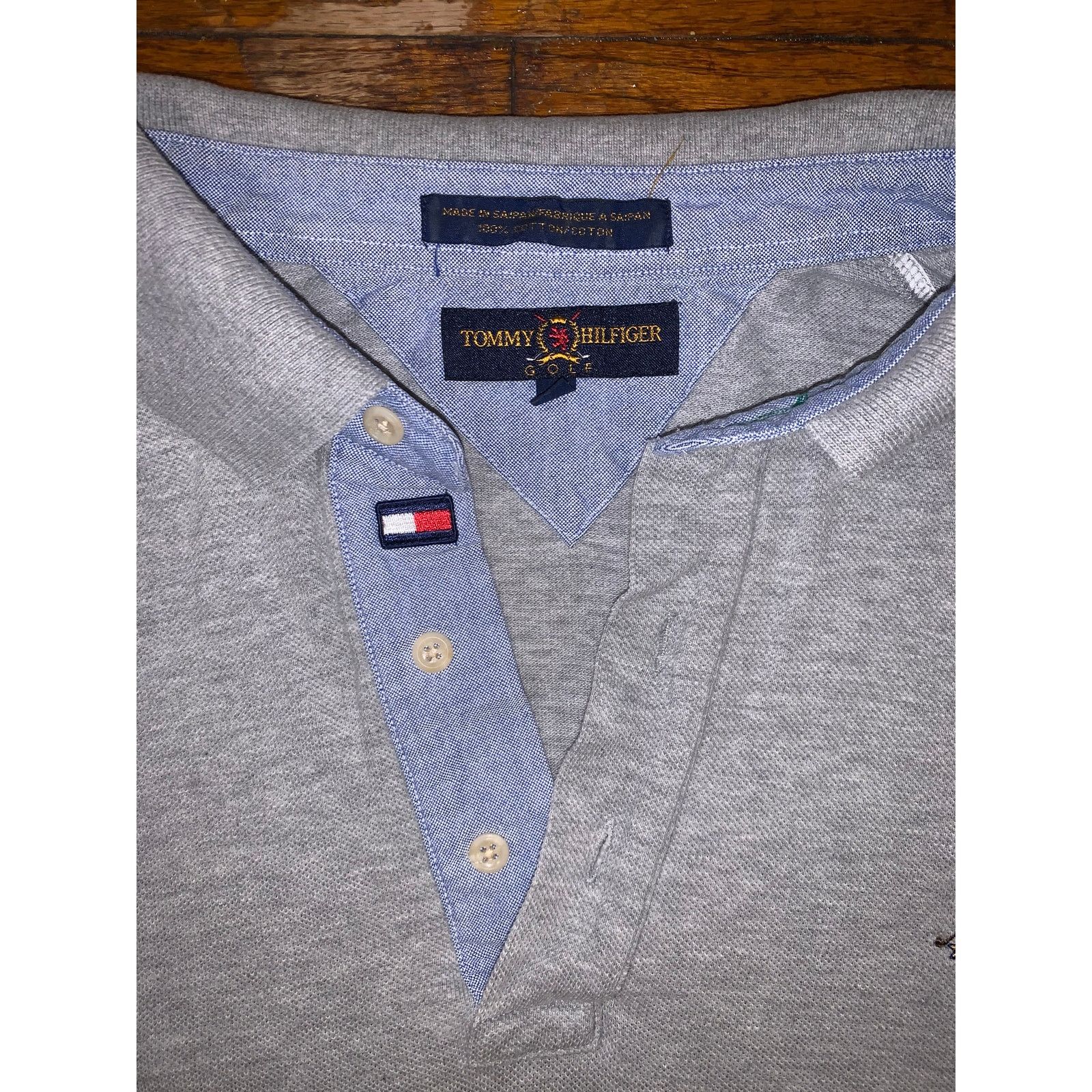 Tommy Hilfiger Tommy Hilfiger Golf Polo Shirt XL Gray Crest Made in Saipan Size US XL / EU 56 / 4 - 4 Thumbnail