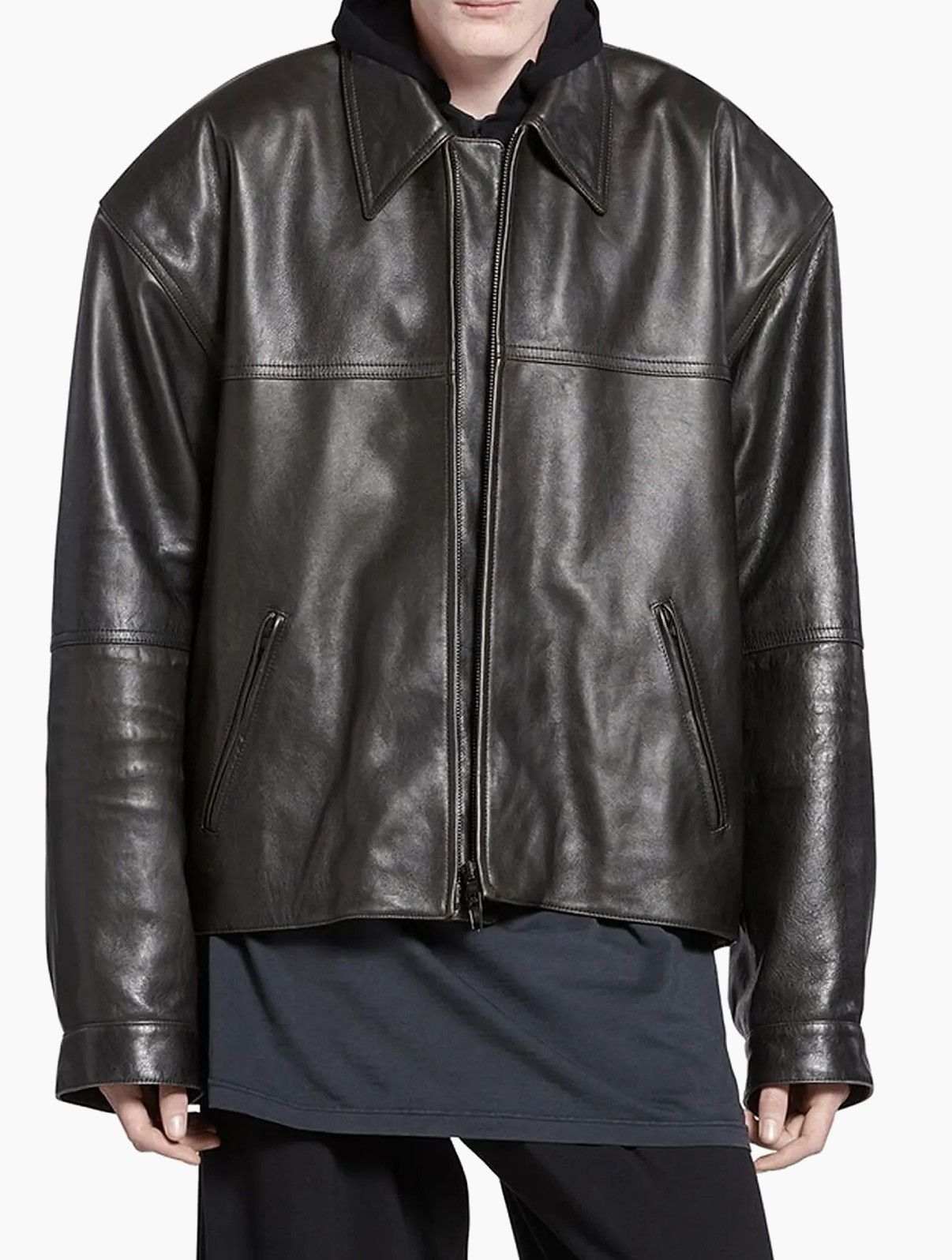 Balenciaga RARE - Summer 24 Cocoon Kick Leather Jacket M Size US M / EU 48-50 / 2 - 25 Thumbnail