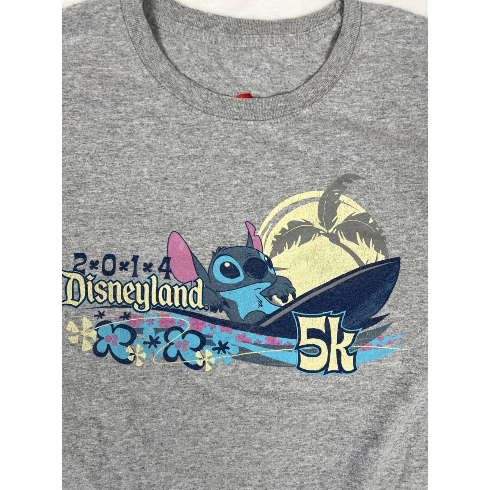 Hanes Disneyland Stitch 5K T-Shirt Mens XL Gray 2014 RunDisney Race Running Hanes Size US XL / EU 56 / 4 - 2 Thumbnail