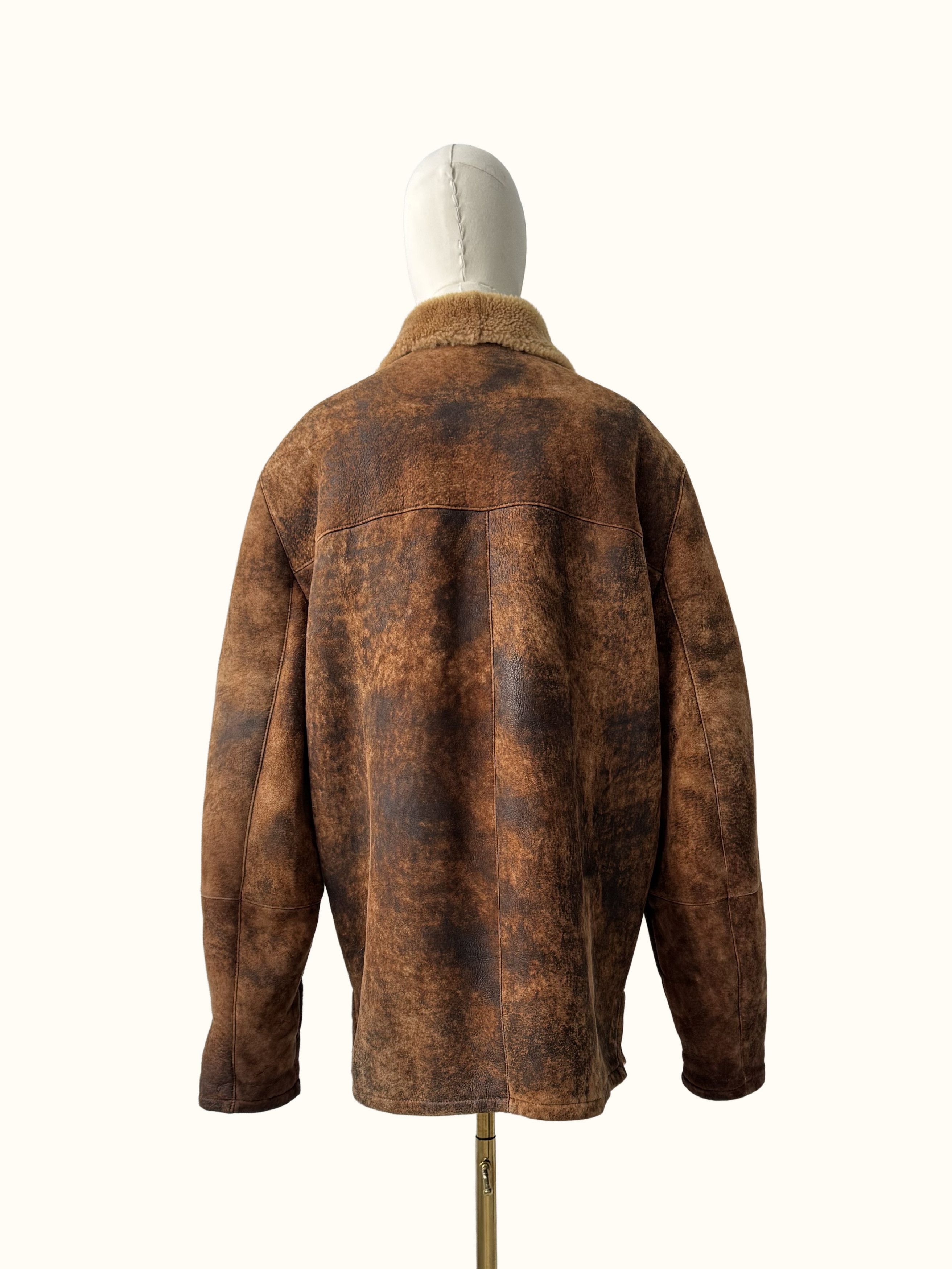 Vintage Vintage Real Shearling Faded Jacket(B409)E2D15 Size US XXL / EU 58 / 5 - 3 Thumbnail