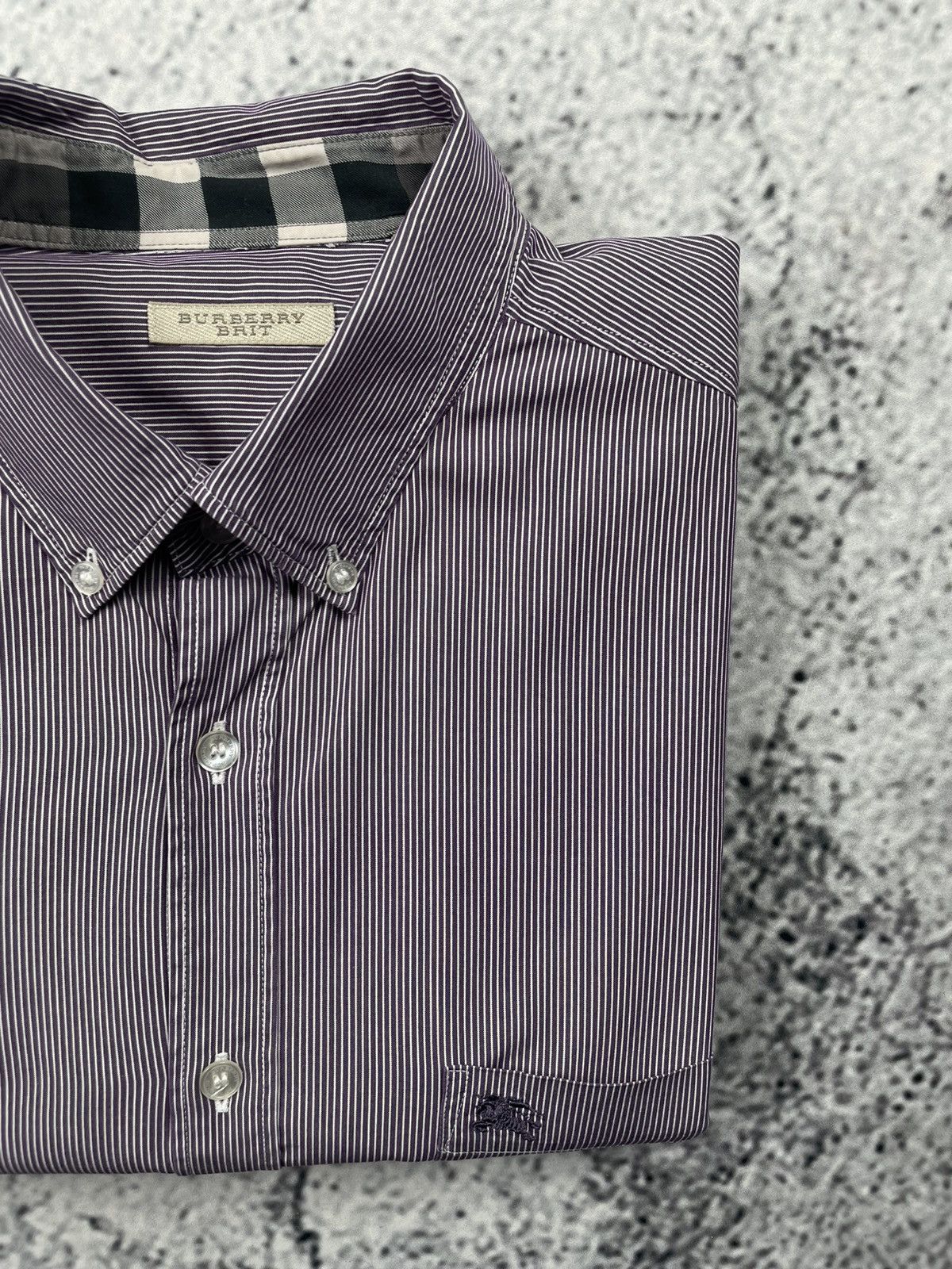 Burberry Burberry Brit XL Striped Shirt Luxury Old Money (Men’s) eg Size US XL / EU 56 / 4 - 1 Thumbnail