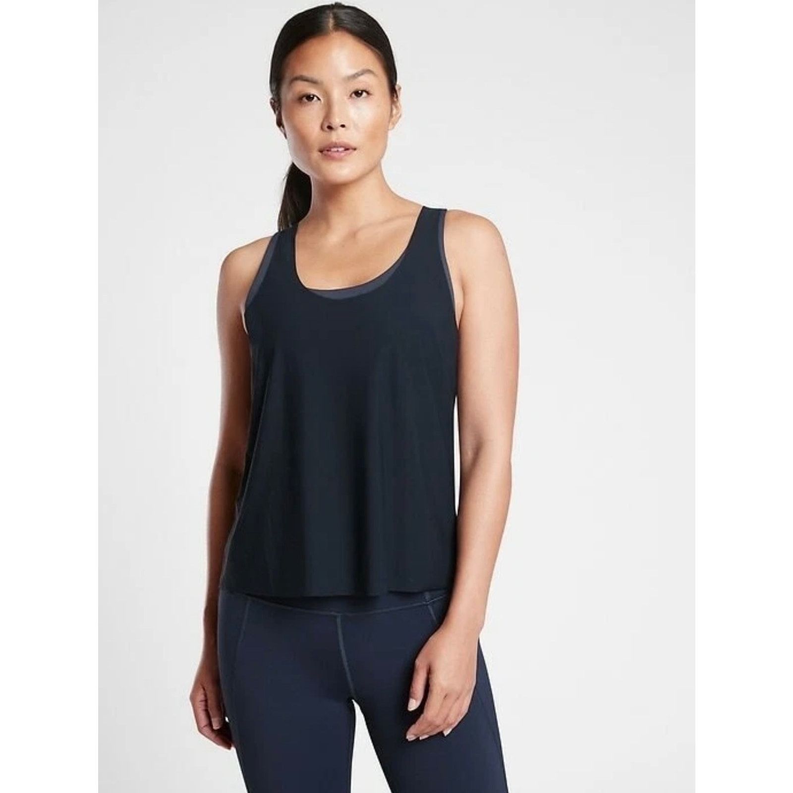 Athleta Athleta Ultimate 2-In-1 Support Top Bra & Tank Black Navy XS Size XS / US 0-2 / IT 36-38 - 7 Thumbnail