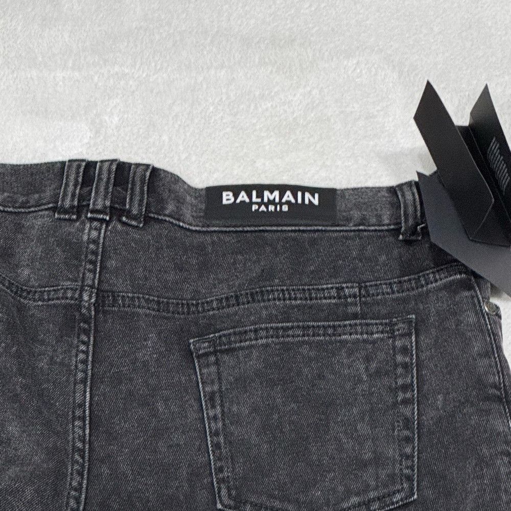 Balmain Balmain Slim Cut Cotton Jeans Ribbed Black Men’s Size 36 Size US 36 / EU 52 - 10 Thumbnail