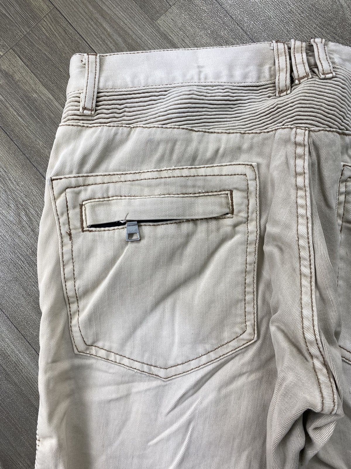 Balmain Vintage Balmain Distressed Bikers Pants Luxury Size US 32 / EU 48 - 14 Thumbnail