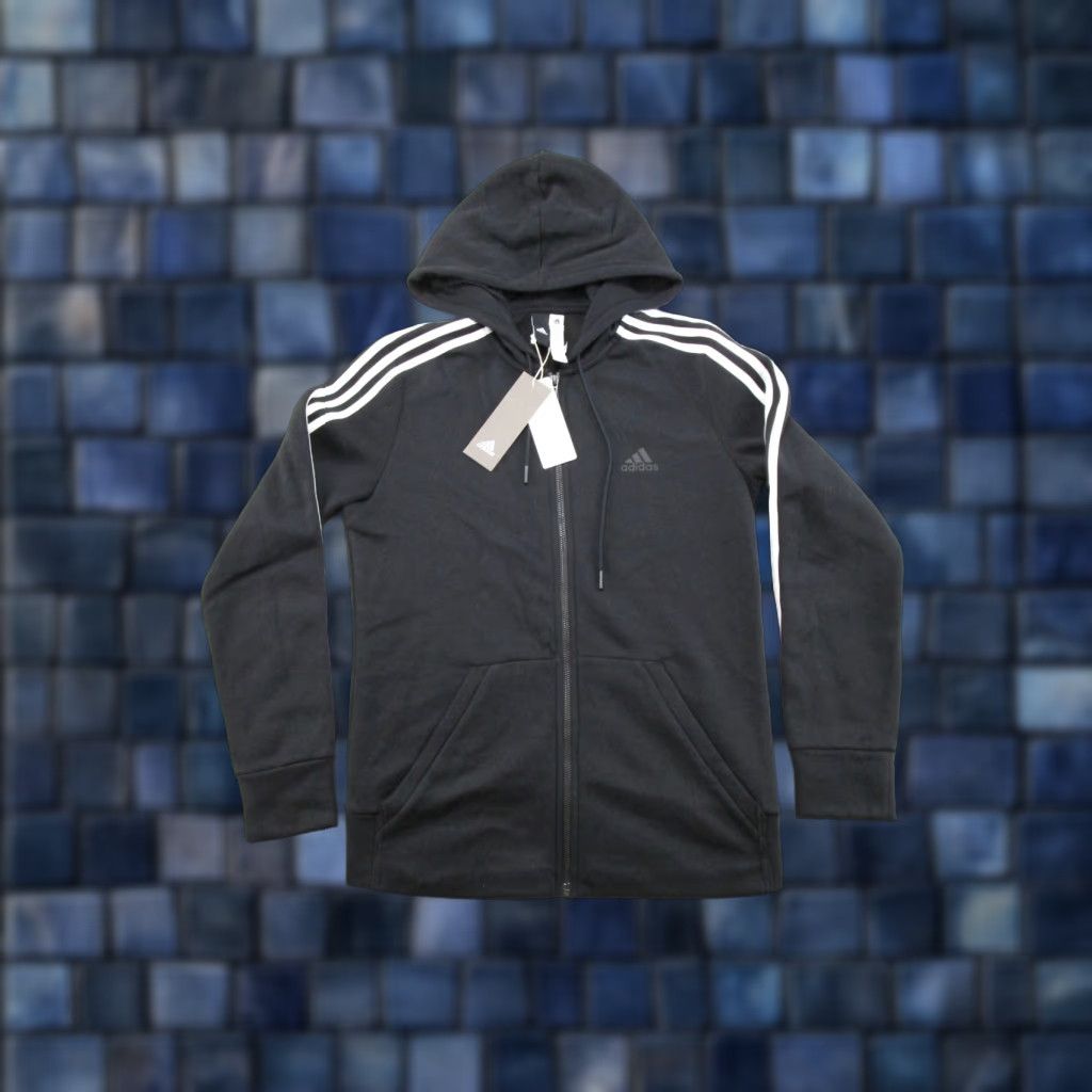 Adidas Adidas Hoodie Sweatshirt Black Full Zip Mens Size S 3 Stripes Track Active NEW Size US S / EU 44-46 / 1 - 1 Thumbnail