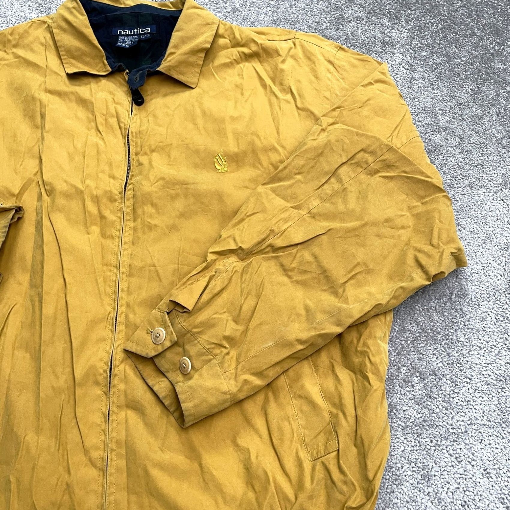 Nautica Nautica Windbreaker Jacket Mens XL Mustard Yellow Full Zip Pockets Lined Outdoor Solid Yellow Windbreaker Mens XL Size US XL / EU 56 / 4 - 7 Thumbnail